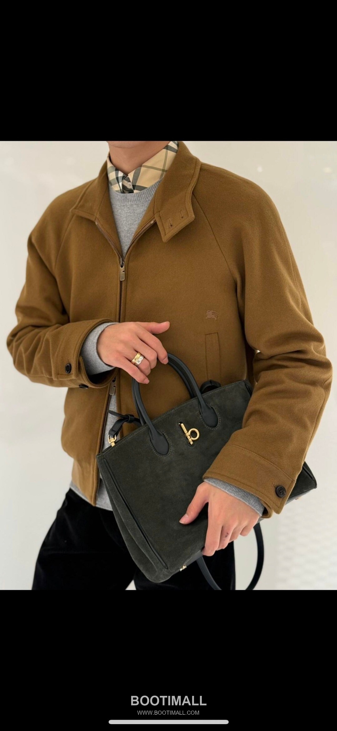 Burberry B-Clasp EKD 401183 Calf Suede Tote Bag 버버리 B-클라스프 EKD 401183 카프 스웨이드 토트백 30cm 8