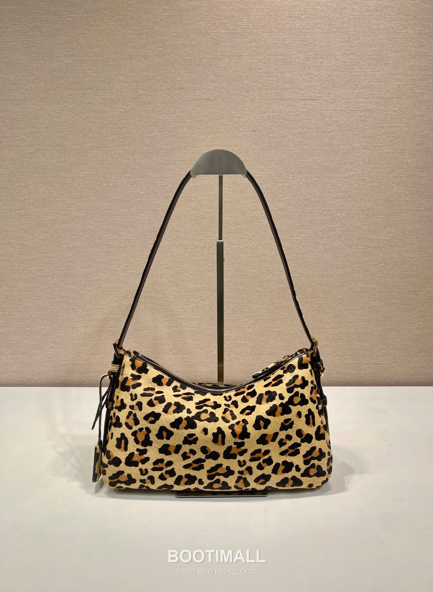 Prada Aimee Leopard Print Printed Fabric Hobo Bag 프라다 에이미 레오파드 프린트 1BC229 패브릭 호보백 31cm 5