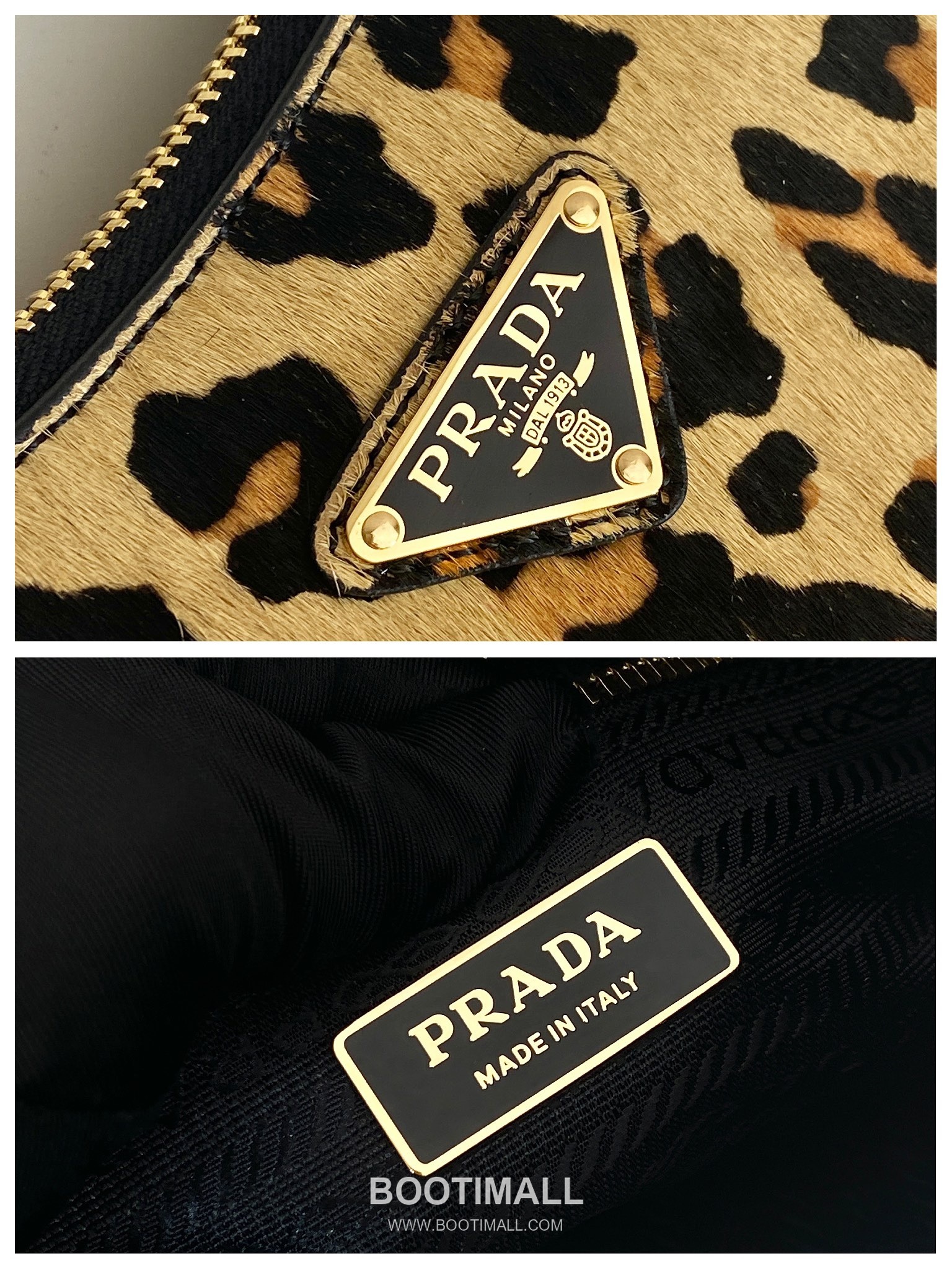 Prada Aimee Leopard Print Printed Fabric Hobo Bag 프라다 에이미 레오파드 프린트 1BC229 패브릭 호보백 31cm 9