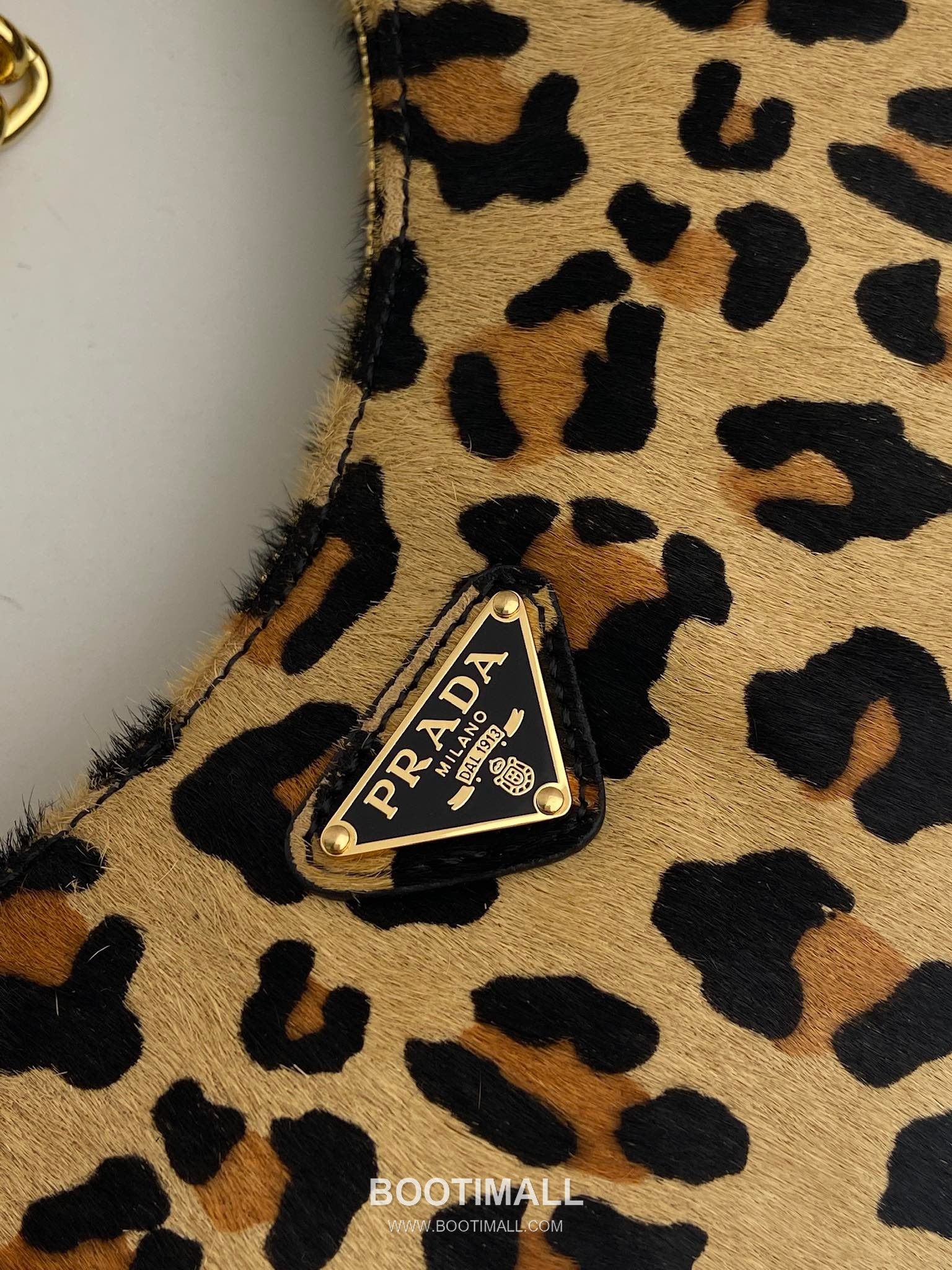 Prada Arqué Leopard Print Leather Brown Hobo Bag 프라다 1BC204 아르케 레오파드 프린트 가죽 브라운 호보백 23cm 7