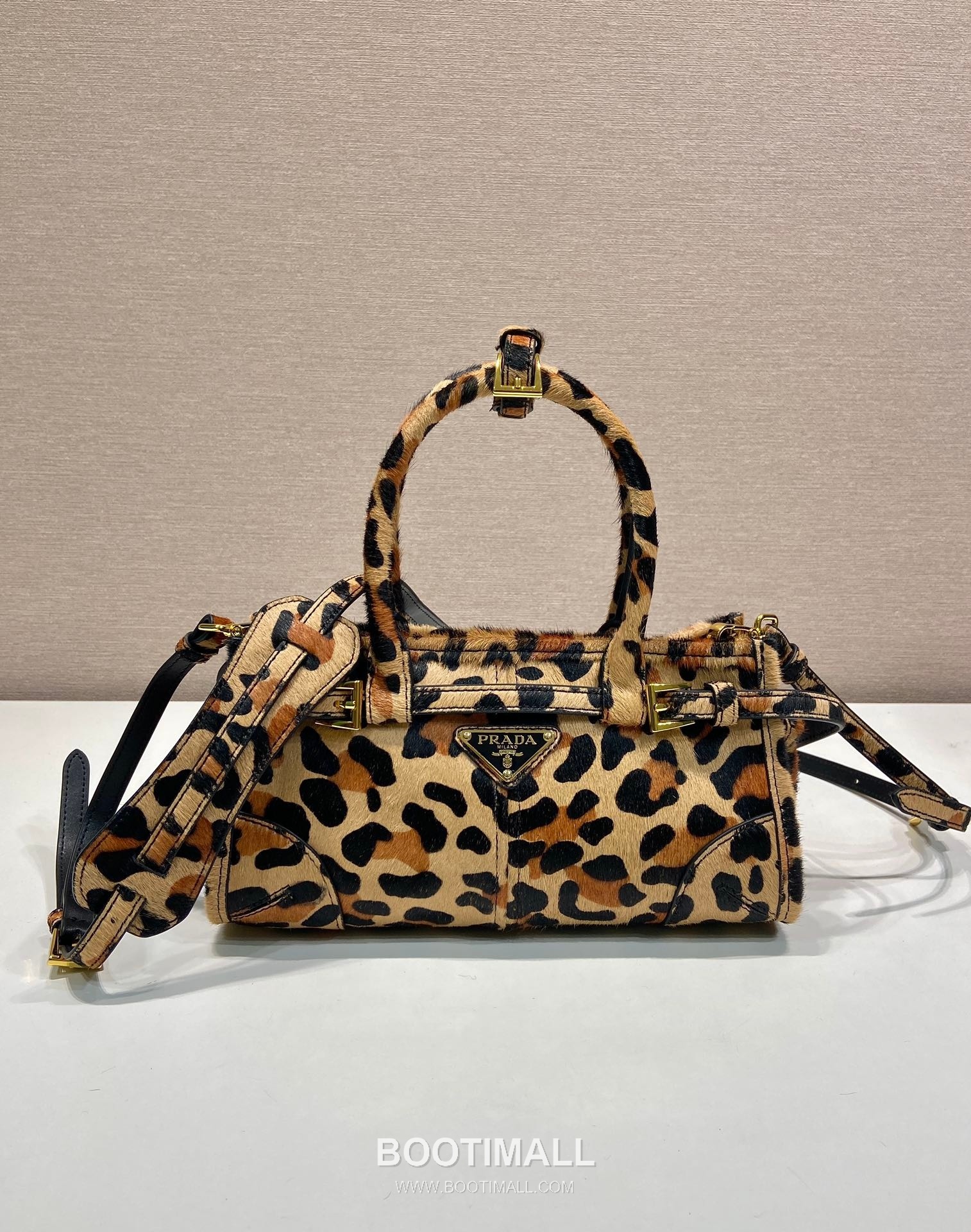 Prada LusSolf Leopard Print Mini Printed Leather Brown Top Handle Bag 프라다 루스솔프 레오파드 프린트 1BA486 미니 레더 브라운 탑핸들백 24cm 1
