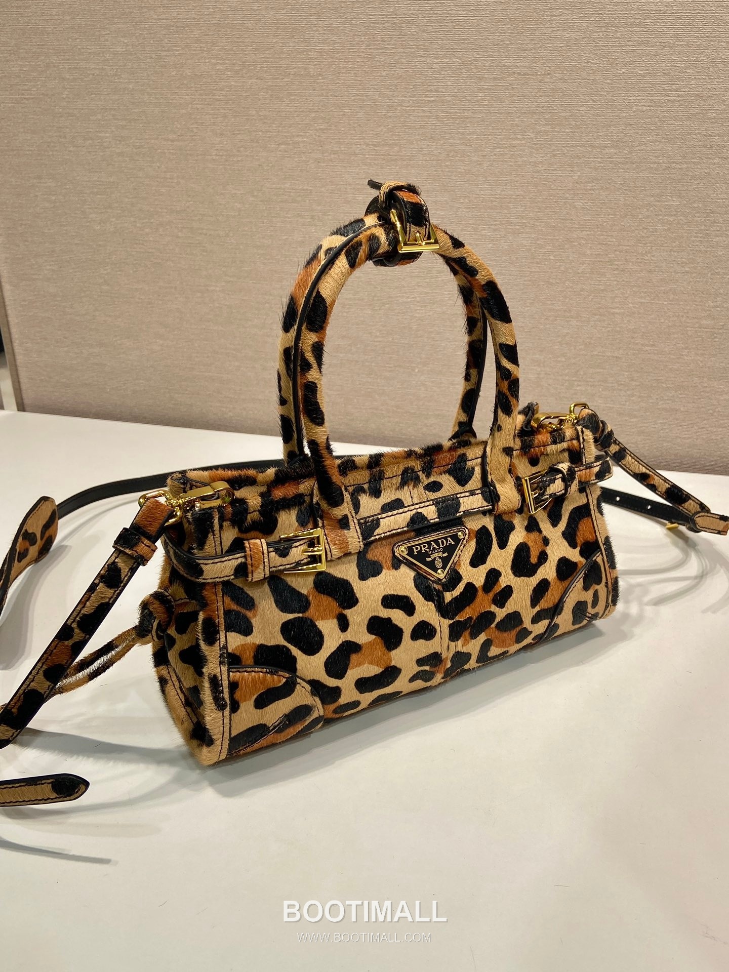 Prada LusSolf Leopard Print Mini Printed Leather Brown Top Handle Bag 프라다 루스솔프 레오파드 프린트 1BA486 미니 레더 브라운 탑핸들백 24cm 2