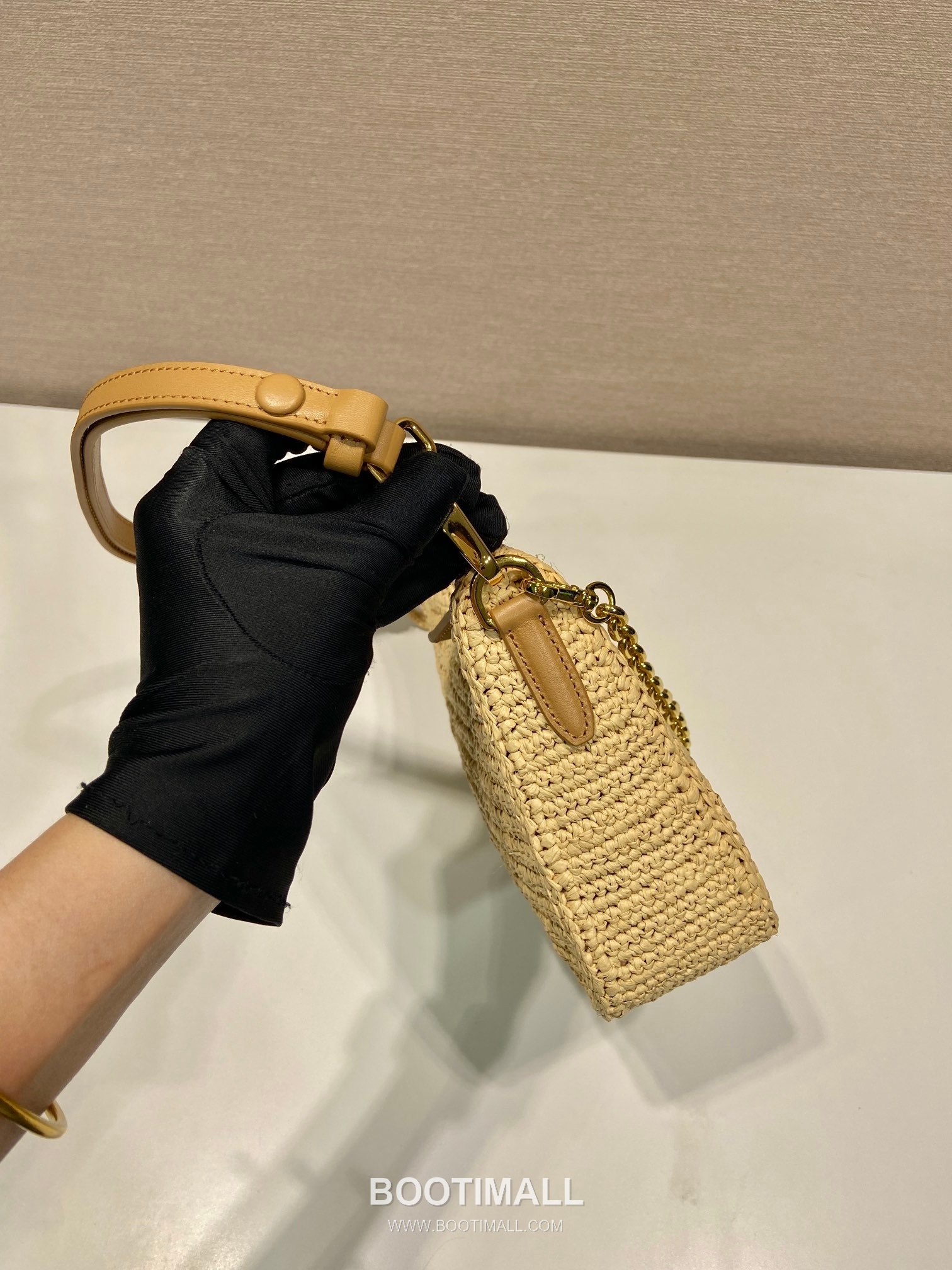Prada Woven Logo Hobo Straw Beige Shoulder Bag 프라다 1BC204B 우븐 로고 호보 스트로 베이지 숄더백 23cm 5