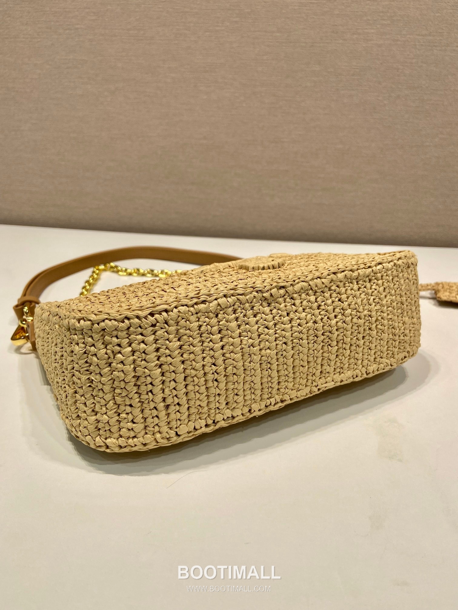 Prada Woven Logo Hobo Straw Beige Shoulder Bag 프라다 1BC204B 우븐 로고 호보 스트로 베이지 숄더백 23cm 6