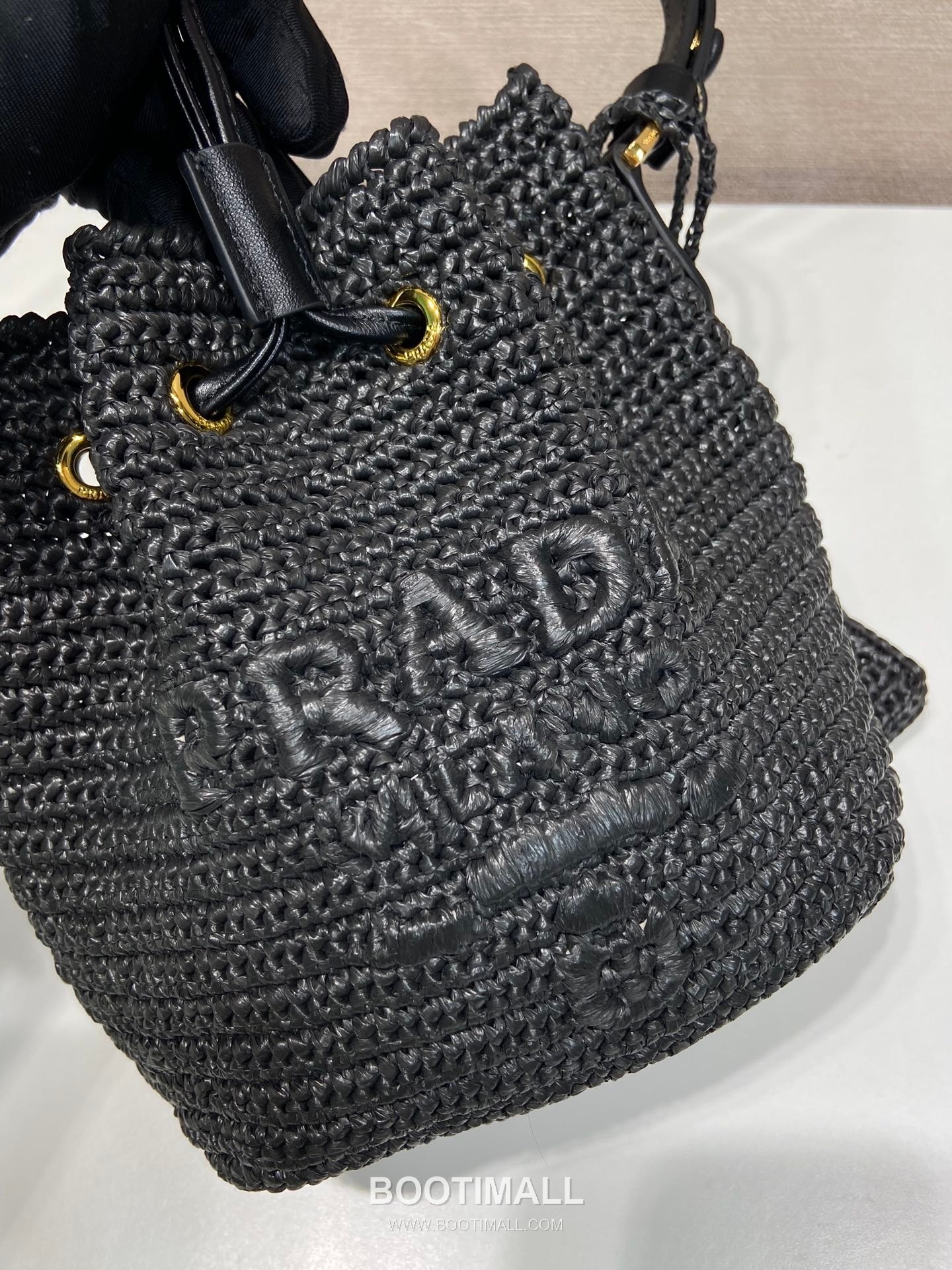Prada Raffia Woven Bucket Bag 1BE068 프라다 라피아 위빙 버킷백 19cm 6