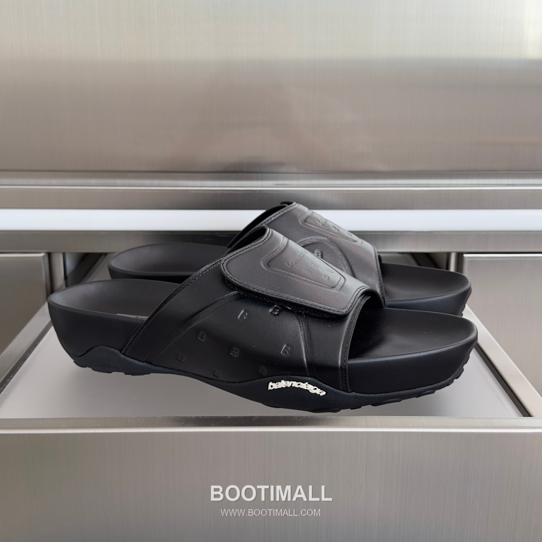 Balenciaga Monday Ultra Retro 3B Leather Textile Black Slides 발렌시아가 먼데이 울트라 레트로 3B 가죽 텍스타일 블랙 슬라이드 1
