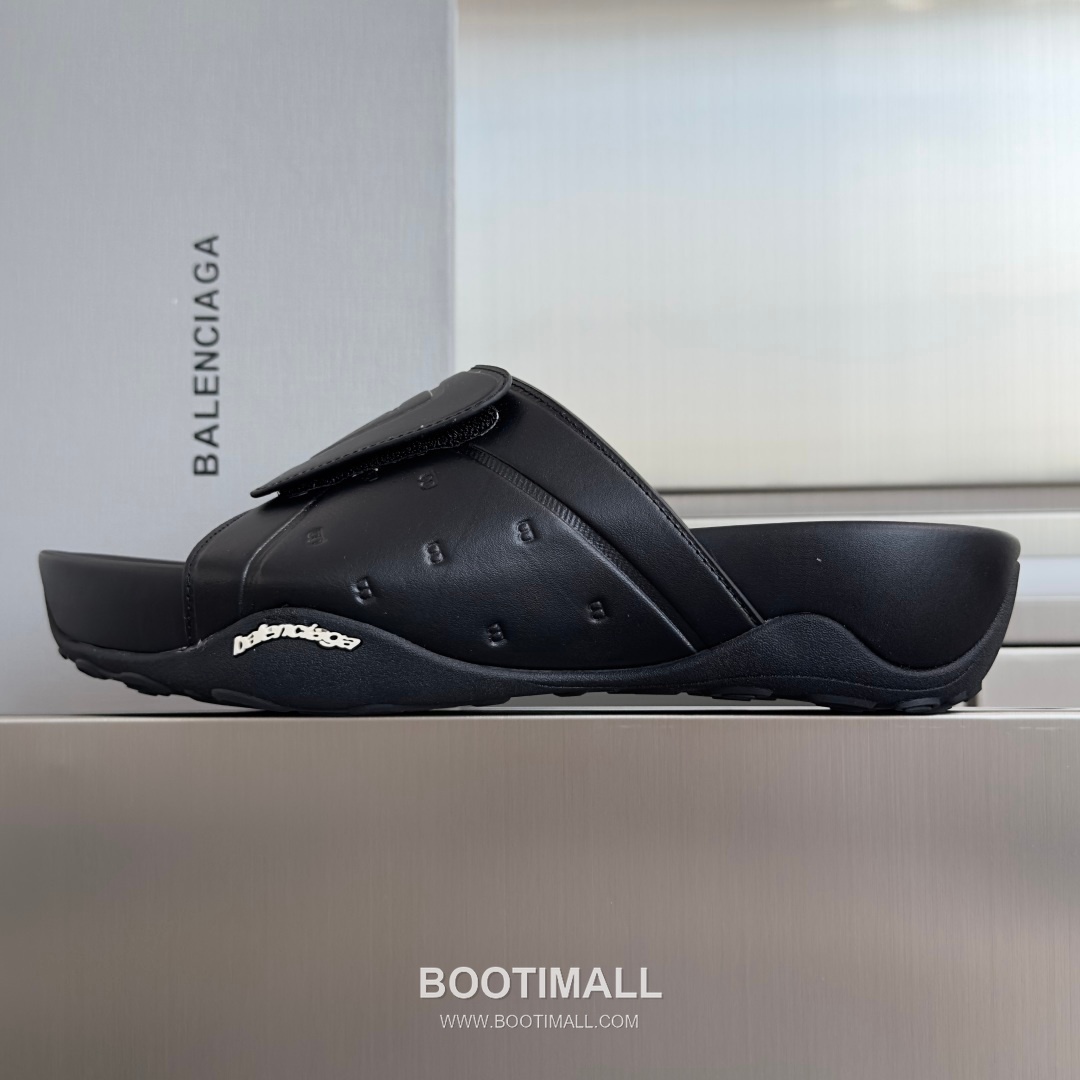 Balenciaga Monday Ultra Retro 3B Leather Textile Black Slides 발렌시아가 먼데이 울트라 레트로 3B 가죽 텍스타일 블랙 슬라이드 2