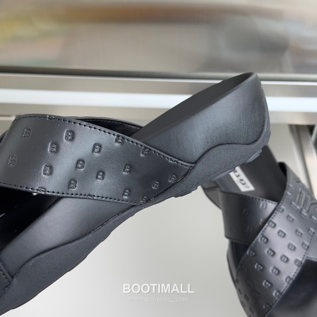 Balenciaga Monday Ultra Retro 3B Leather Textile Black Slides 발렌시아가 먼데이 울트라 레트로 3B 가죽 텍스타일 블랙 슬라이드 4