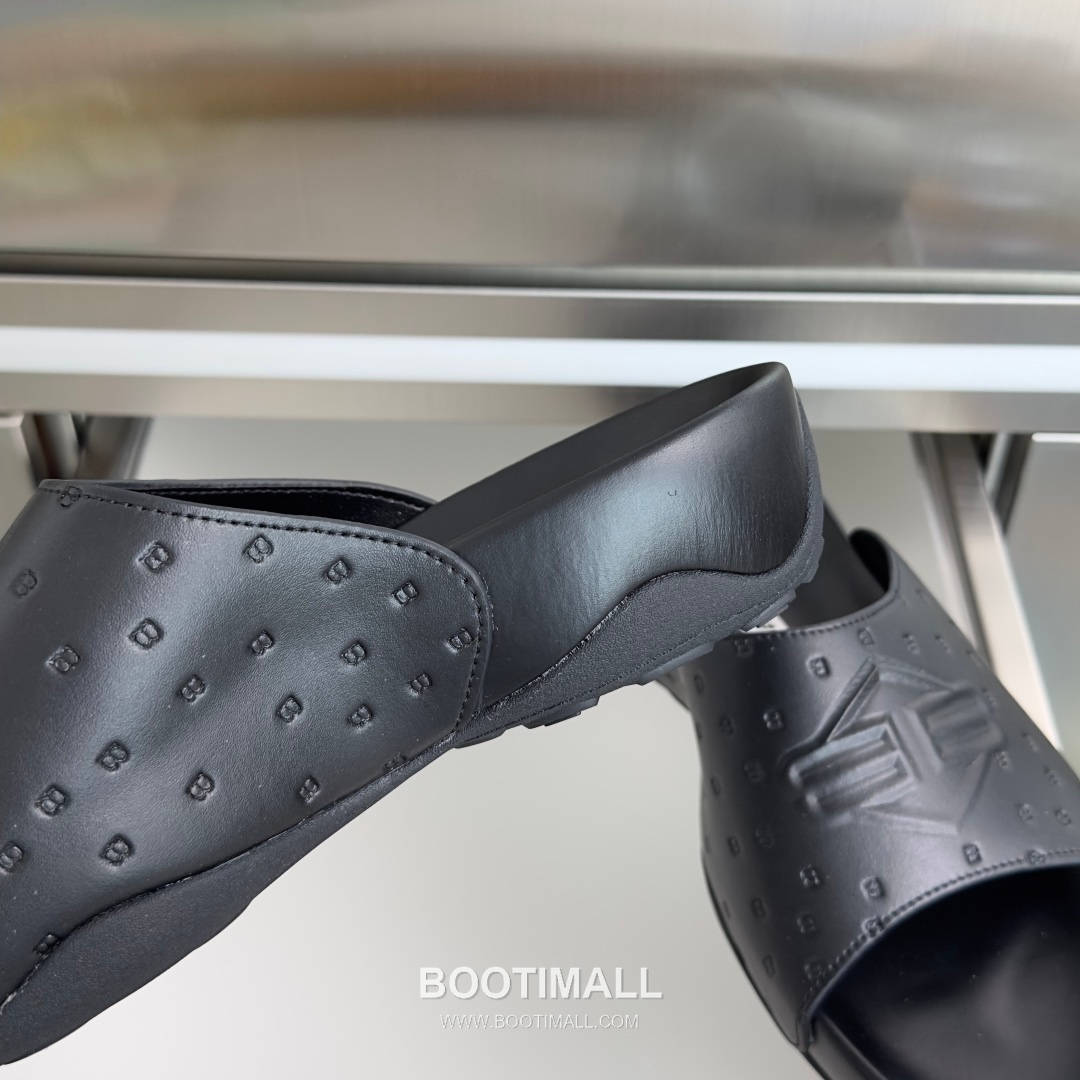 Balenciaga Monday Ultra Retro 3B Leather Textile Black Slides 발렌시아가 먼데이 울트라 레트로 3B 가죽 텍스타일 블랙 슬라이드 4