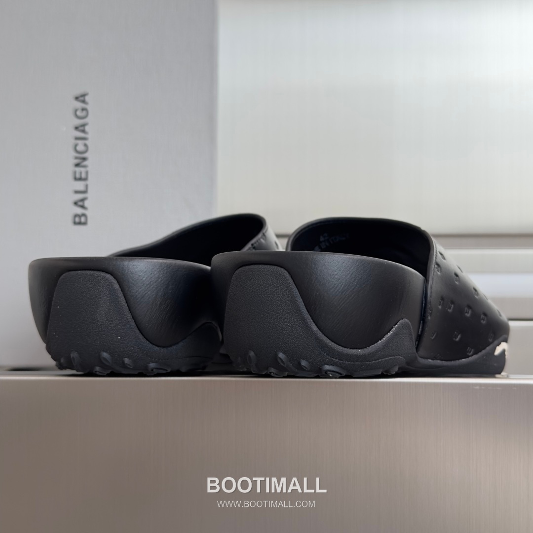 Balenciaga Monday Ultra Retro 3B Leather Textile Black Slides 발렌시아가 먼데이 울트라 레트로 3B 가죽 텍스타일 블랙 슬라이드 5