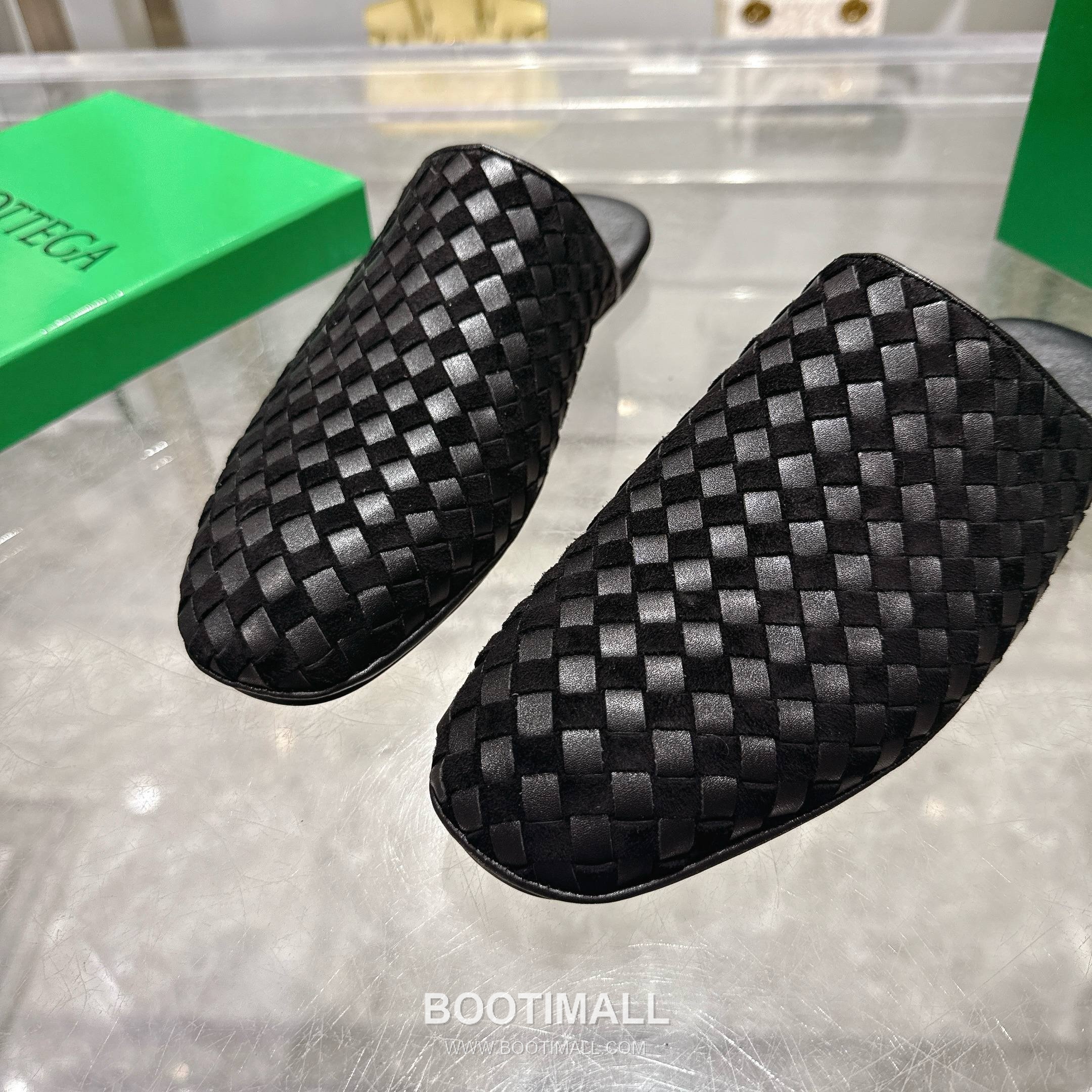 Bottega Veneta Bicolor Intrecciato Square-Toe Leather Black Slides 보테가 베네타 바이컬러 인트레치아토 스퀘어토 가죽 블랙 슬라이드 8