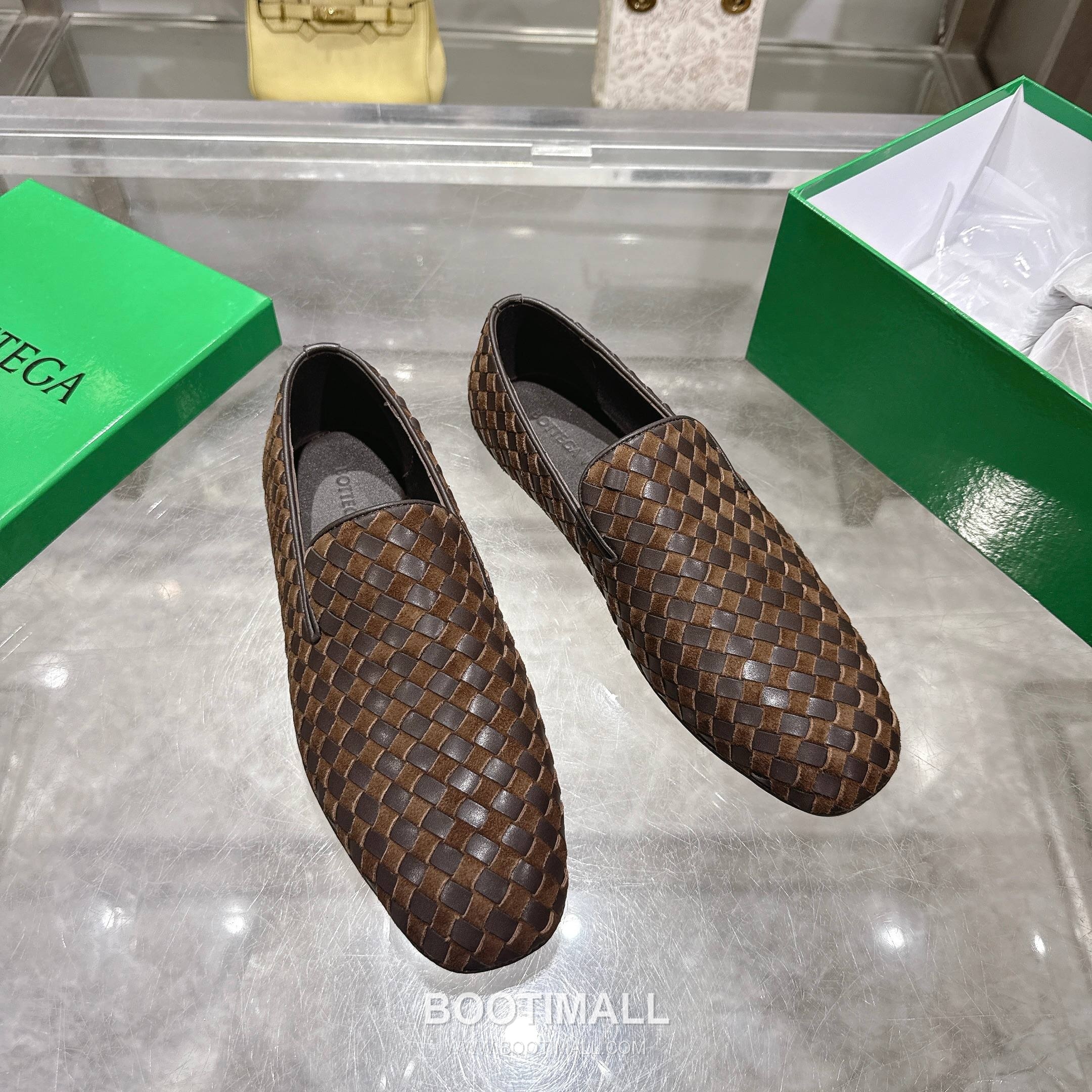 Bottega Veneta Bicolor Intrecciato Square-Toe Leather Black Slides 보테가 베네타 바이컬러 인트레치아토 스퀘어토 가죽 블랙 슬라이드 2