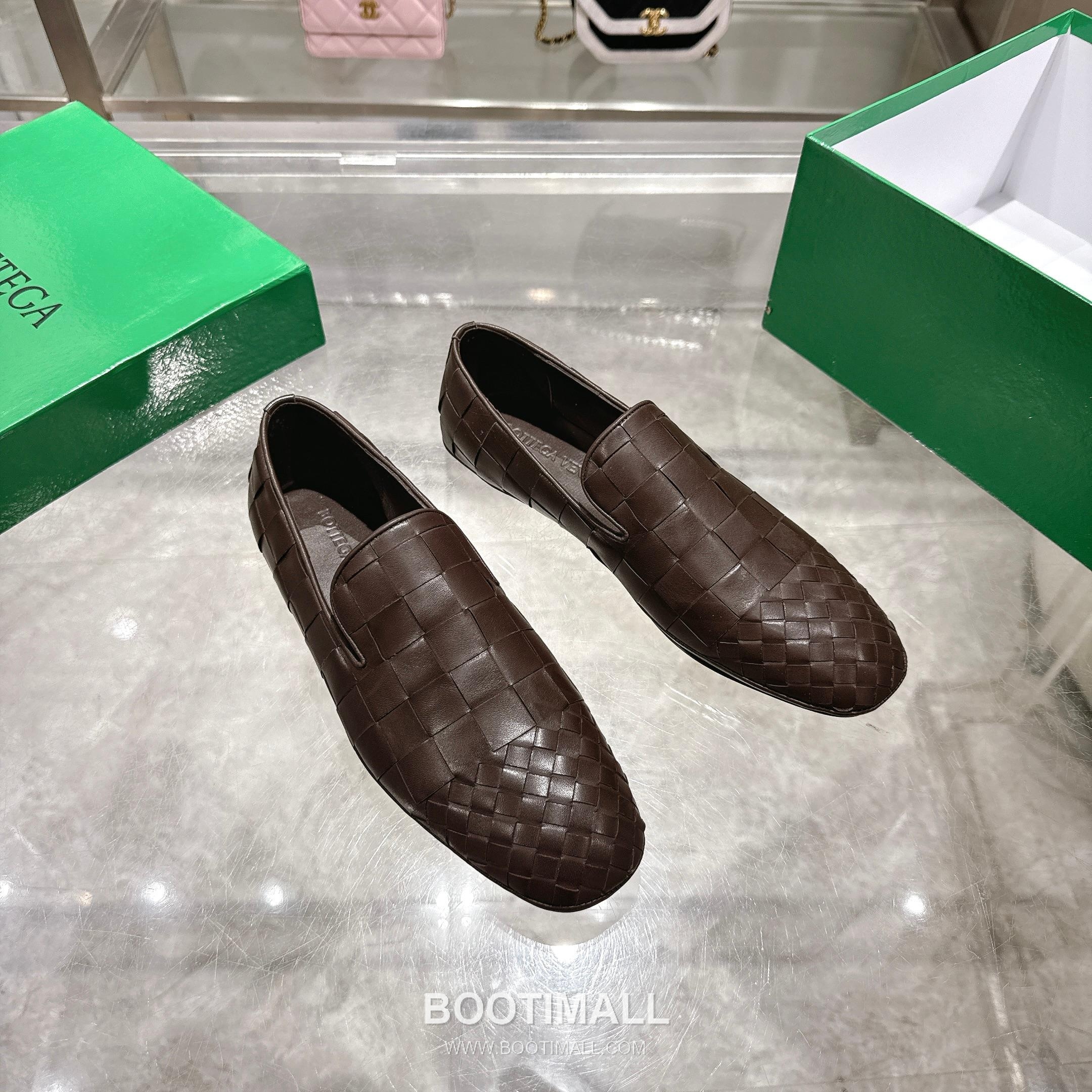 Bottega Veneta Bicolor Intrecciato Square-Toe Leather Black Slides 보테가 베네타 바이컬러 인트레치아토 스퀘어토 가죽 블랙 슬라이드 2
