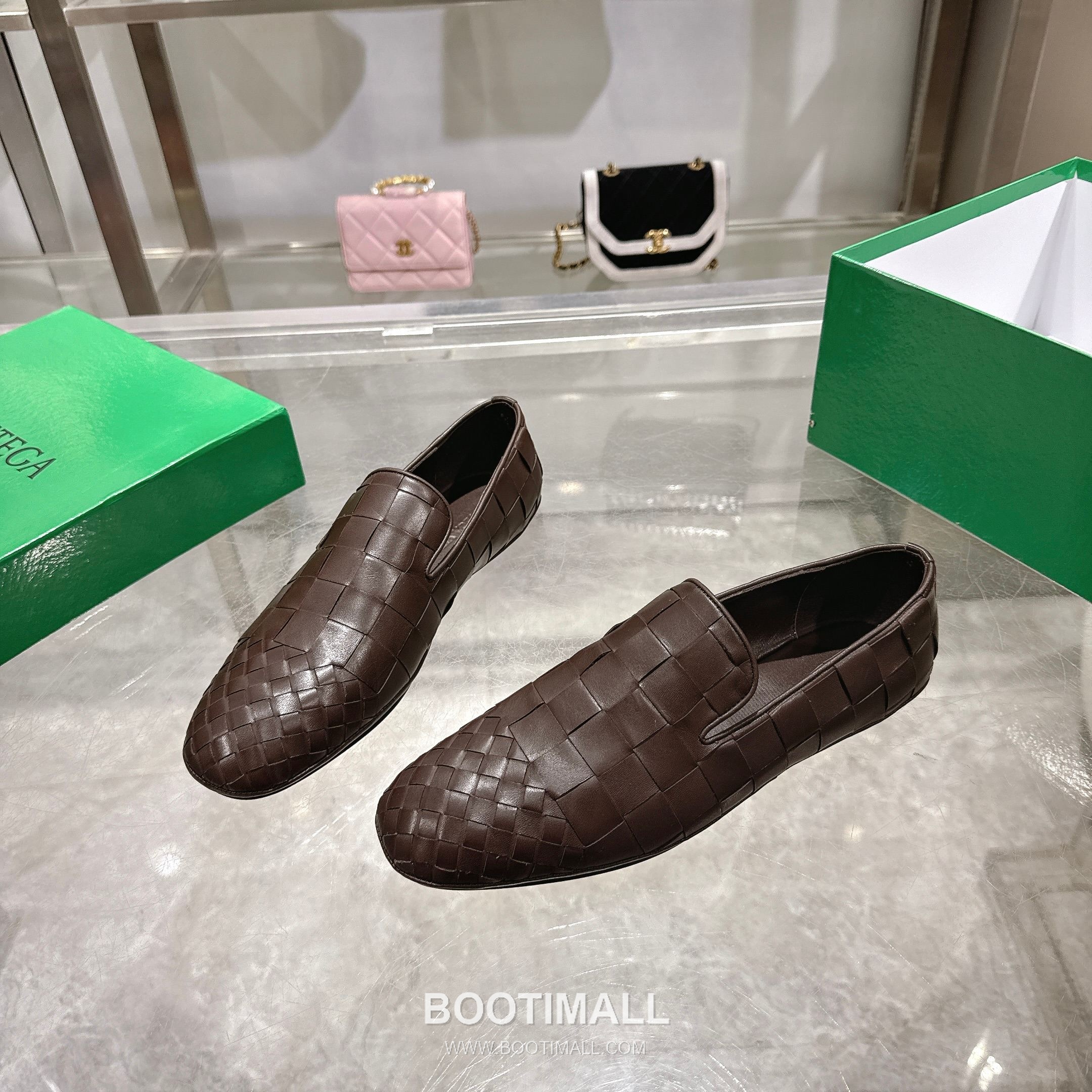 Bottega Veneta Bicolor Intrecciato Square-Toe Leather Black Slides 보테가 베네타 바이컬러 인트레치아토 스퀘어토 가죽 블랙 슬라이드 3