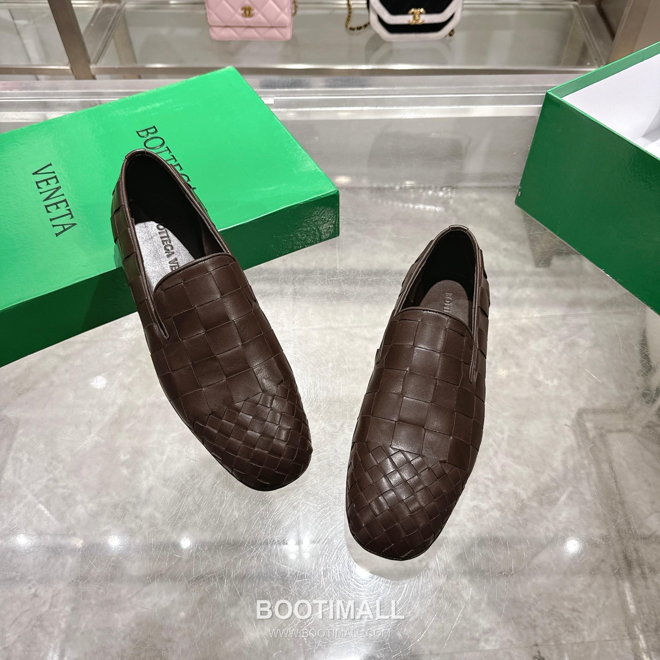 Bottega Veneta Bicolor Intrecciato Square-Toe Leather Black Slides 보테가 베네타 바이컬러 인트레치아토 스퀘어토 가죽 블랙 슬라이드 4