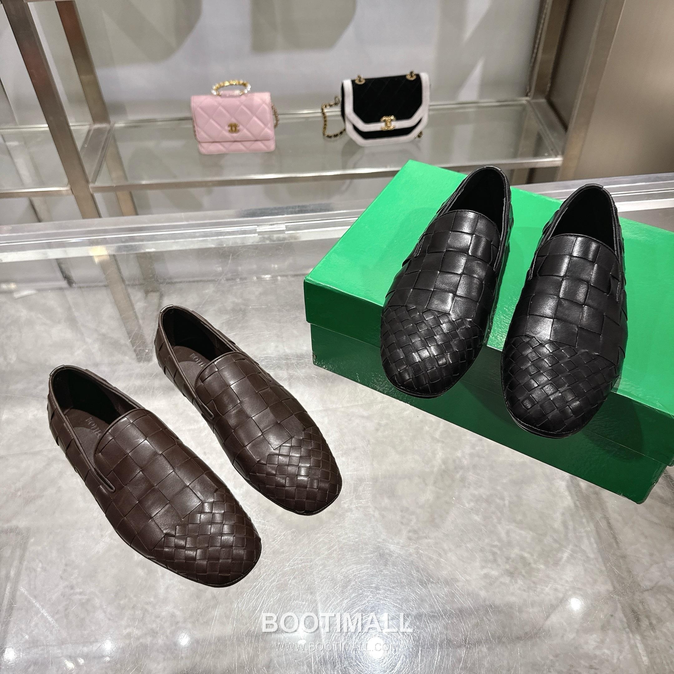 Bottega Veneta Bicolor Intrecciato Square-Toe Leather Black Slides 보테가 베네타 바이컬러 인트레치아토 스퀘어토 가죽 블랙 슬라이드 9