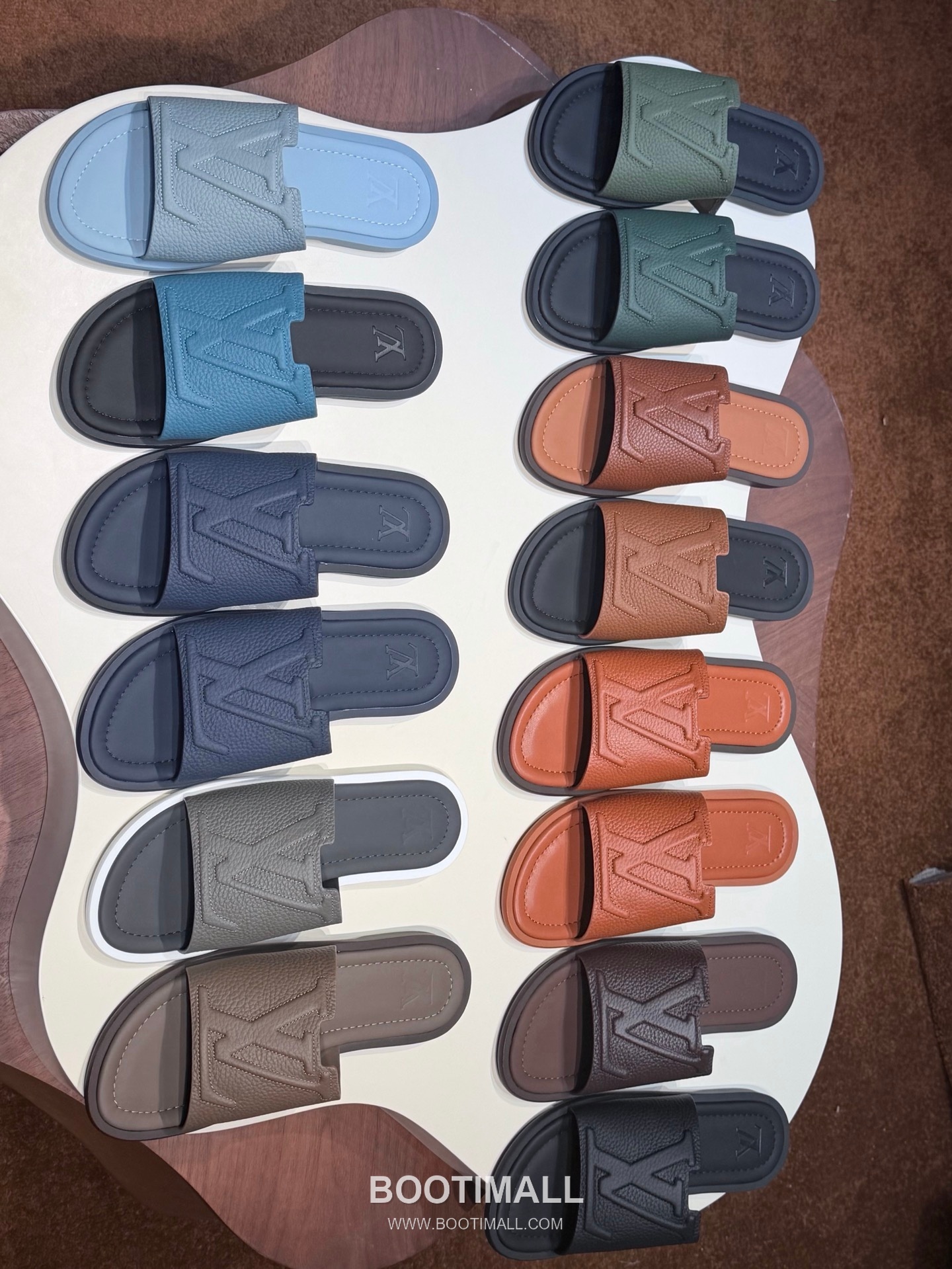 Louis Vuitton Oasis Monogram 5D Logo Calfskin Blue Slides 루이비통 오아시스 모노그램 5D 로고 송아지가죽 블루 슬라이드 7