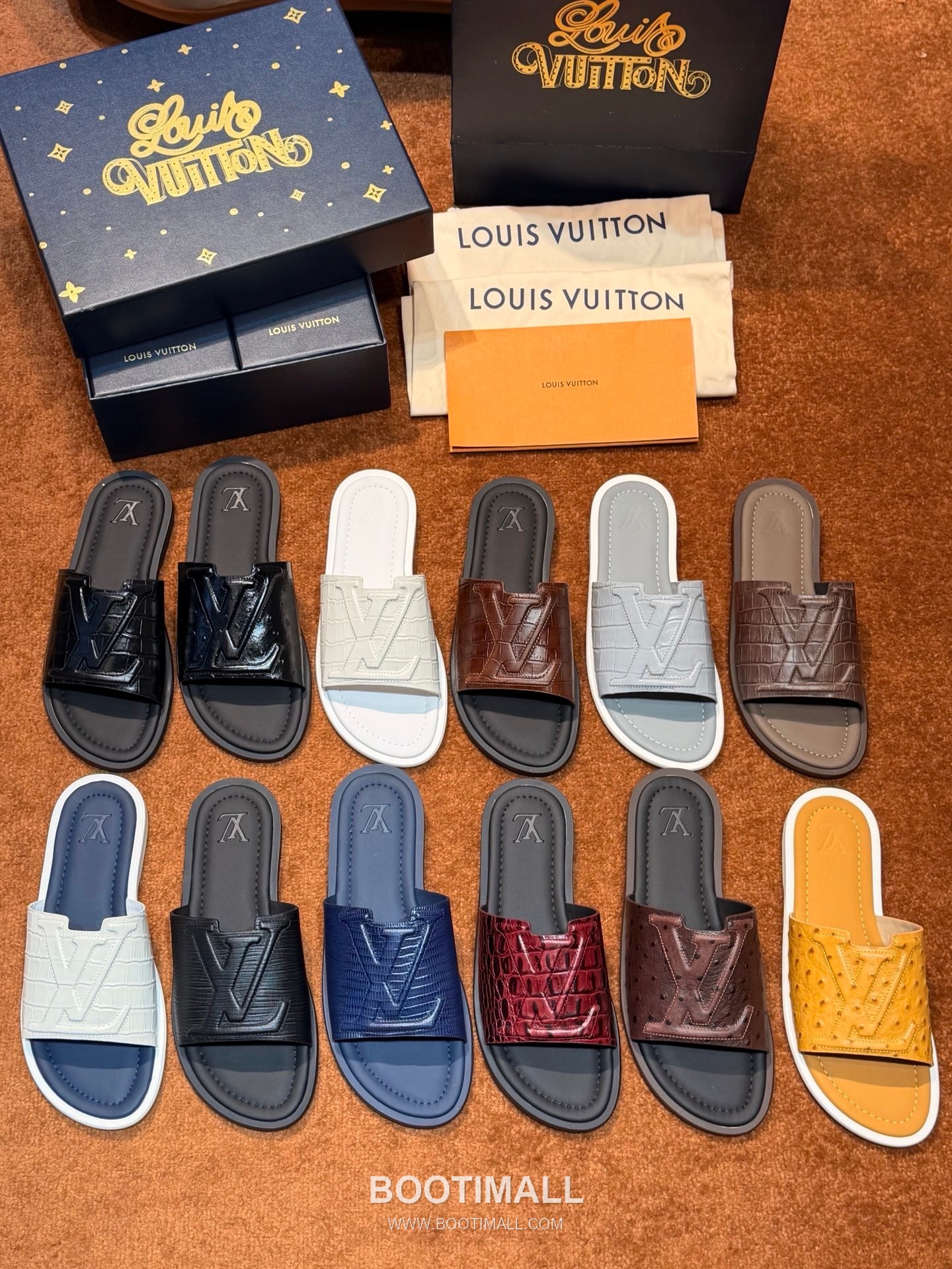 Louis Vuitton Oasis Monogram 5D Logo Calfskin Blue Slides 루이비통 오아시스 모노그램 5D 로고 송아지가죽 블루 슬라이드 7