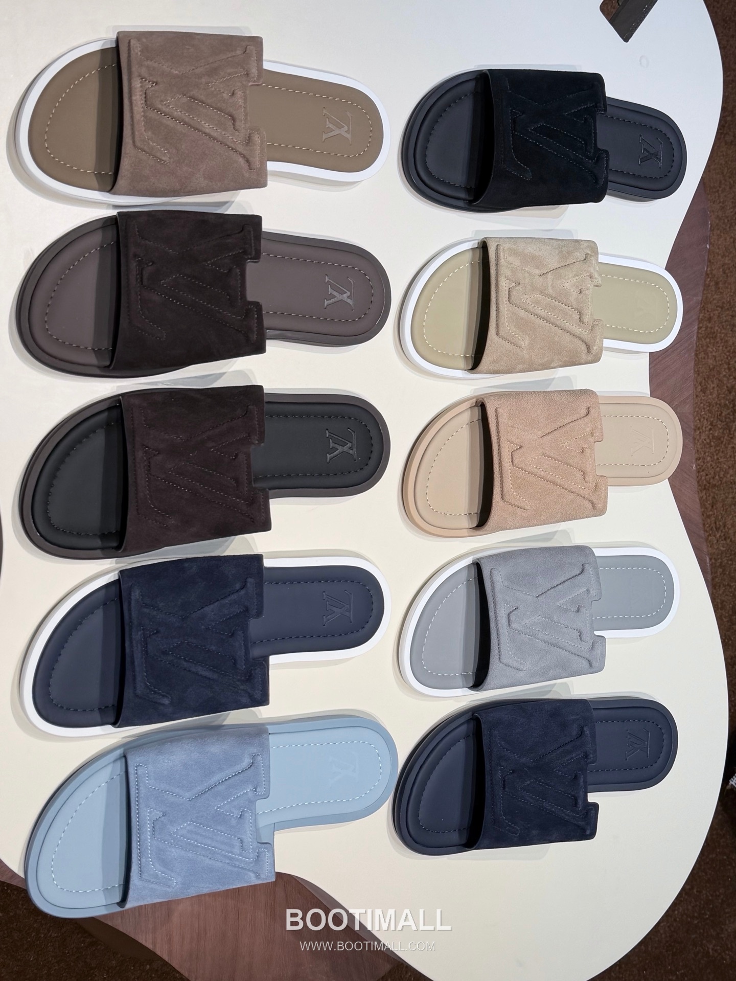 Louis Vuitton Oasis Monogram 5D Logo Calfskin Blue Slides 루이비통 오아시스 모노그램 5D 로고 송아지가죽 블루 슬라이드 8