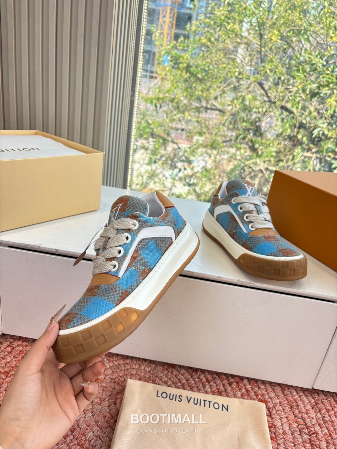 Louis Vuitton Tilted Damier Platform Trainer Cowhide Brown 루이비통 틸티드 다미에 플랫폼 트레이너 소가죽 브라운 스니커즈 6