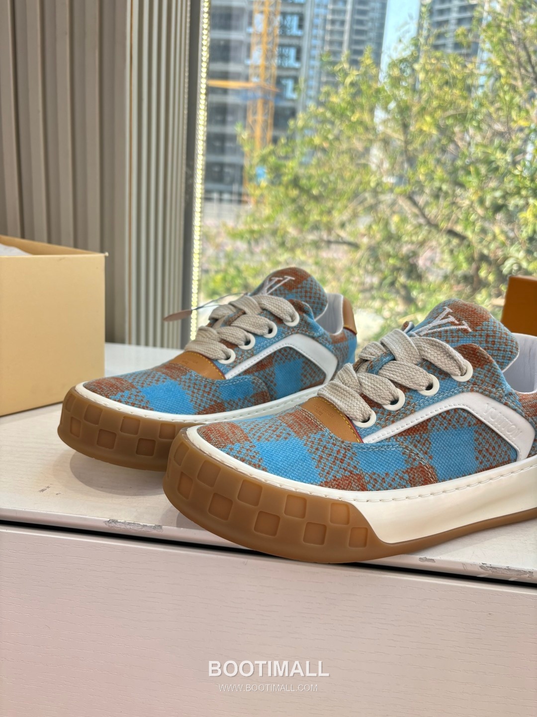 Louis Vuitton Tilted Damier Platform Trainer Cowhide Brown 루이비통 틸티드 다미에 플랫폼 트레이너 소가죽 브라운 스니커즈 8