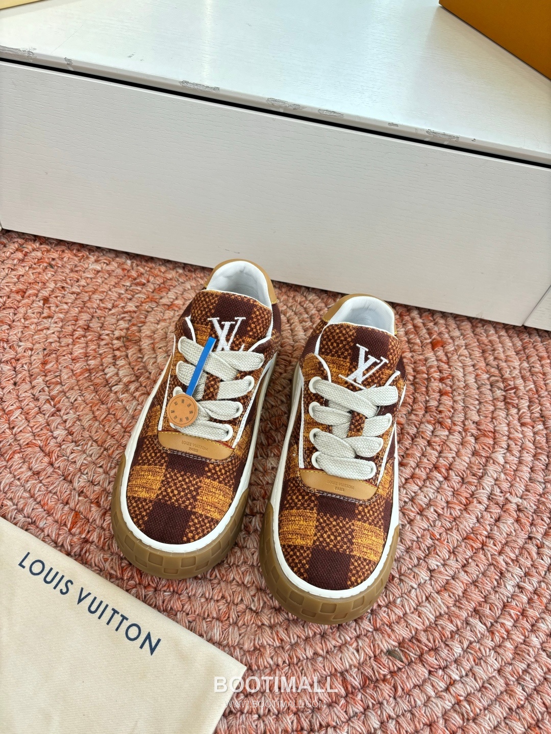 Louis Vuitton Tilted Damier Platform Trainer Cowhide Brown 루이비통 틸티드 다미에 플랫폼 트레이너 소가죽 브라운 스니커즈 1