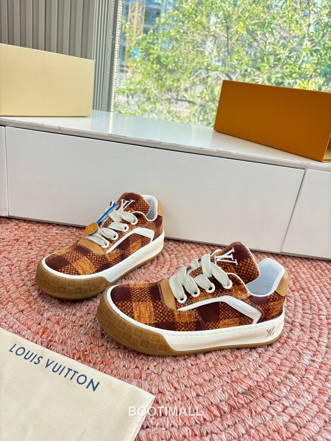 Louis Vuitton Tilted Damier Platform Trainer Cowhide Brown 루이비통 틸티드 다미에 플랫폼 트레이너 소가죽 브라운 스니커즈 2