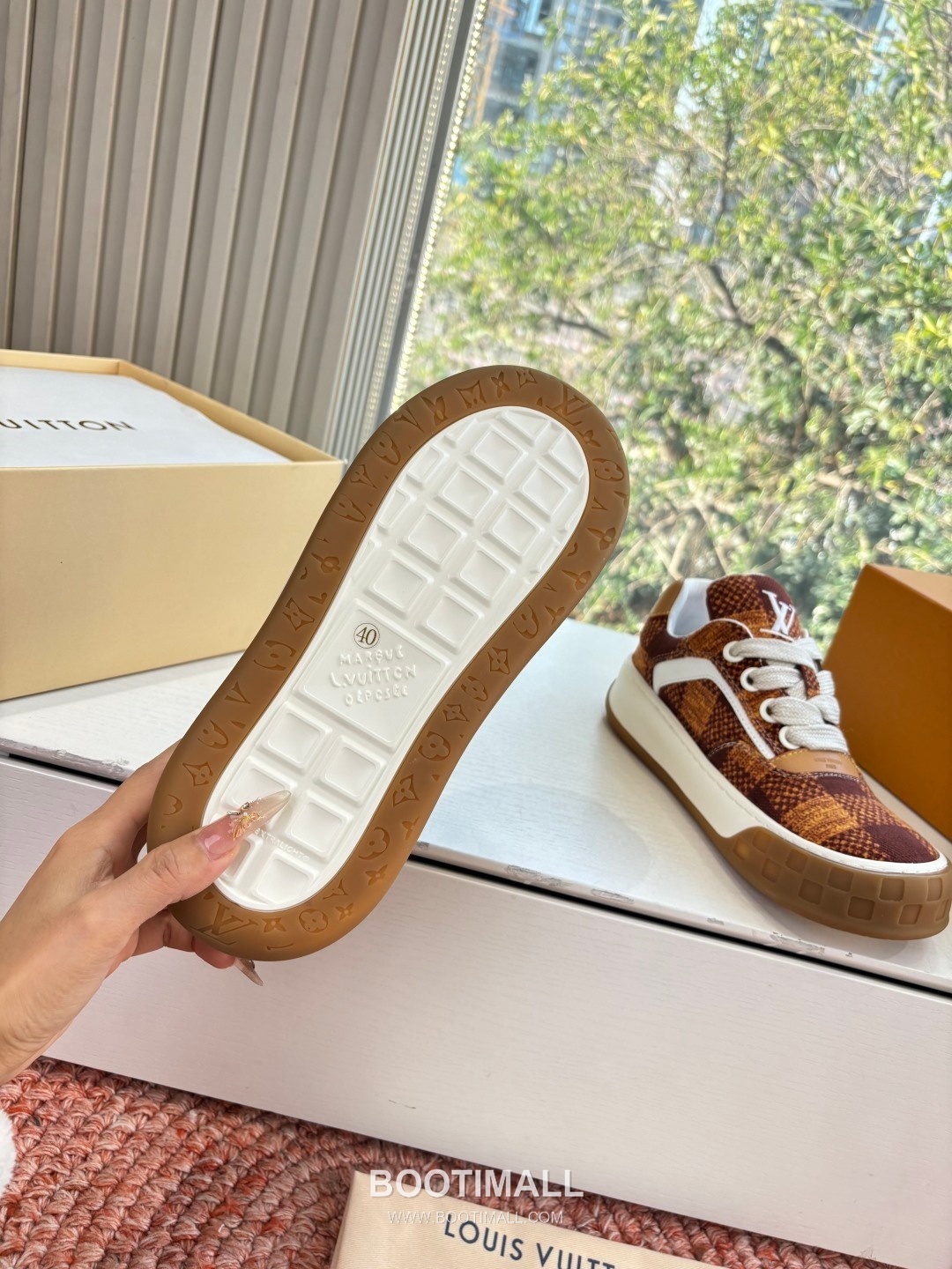 Louis Vuitton Tilted Damier Platform Trainer Cowhide Brown 루이비통 틸티드 다미에 플랫폼 트레이너 소가죽 브라운 스니커즈 7