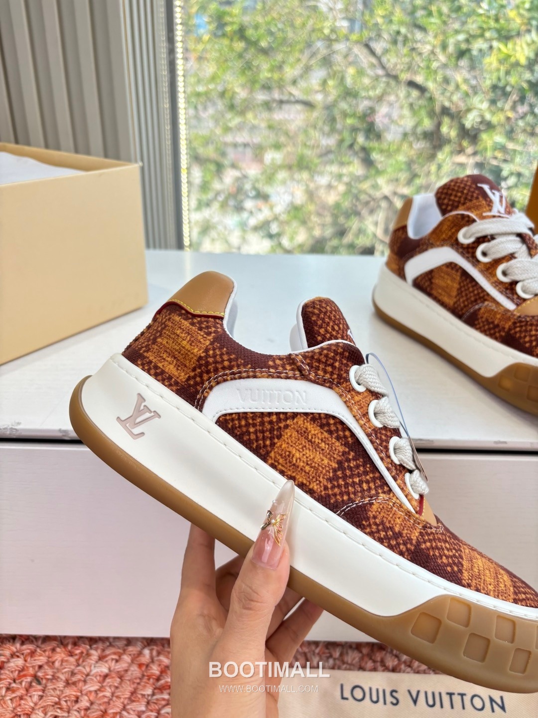 Louis Vuitton Tilted Damier Platform Trainer Cowhide Brown 루이비통 틸티드 다미에 플랫폼 트레이너 소가죽 브라운 스니커즈 8