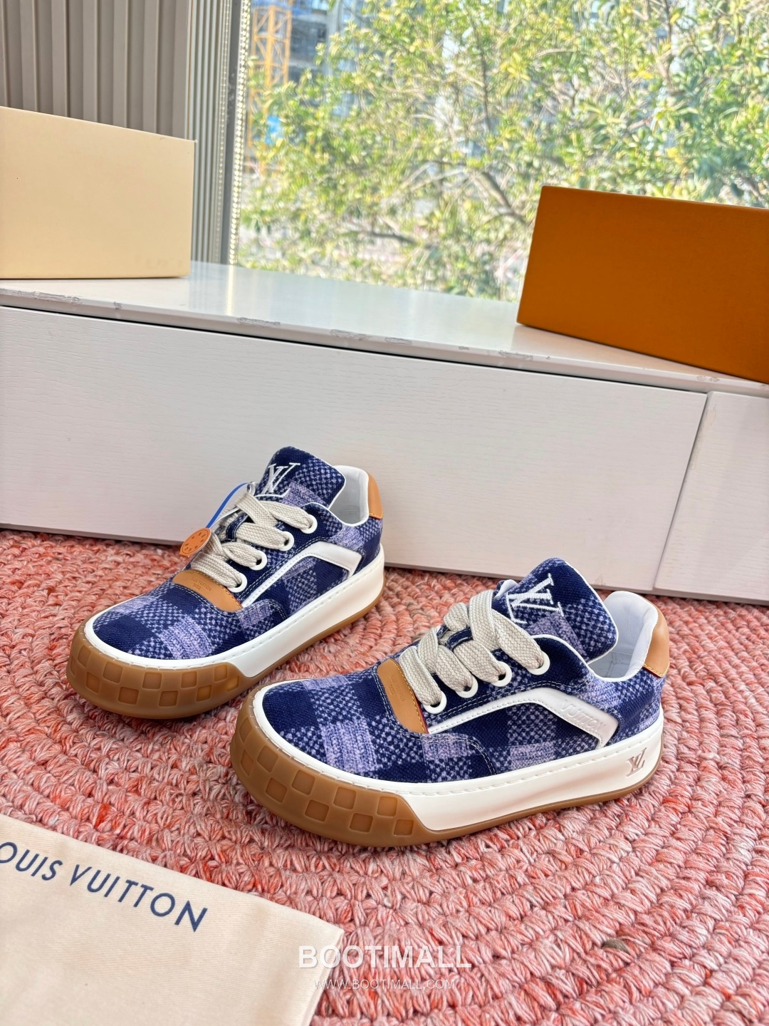 Louis Vuitton Tilted Damier Platform Trainer Cowhide Brown 루이비통 틸티드 다미에 플랫폼 트레이너 소가죽 브라운 스니커즈 2