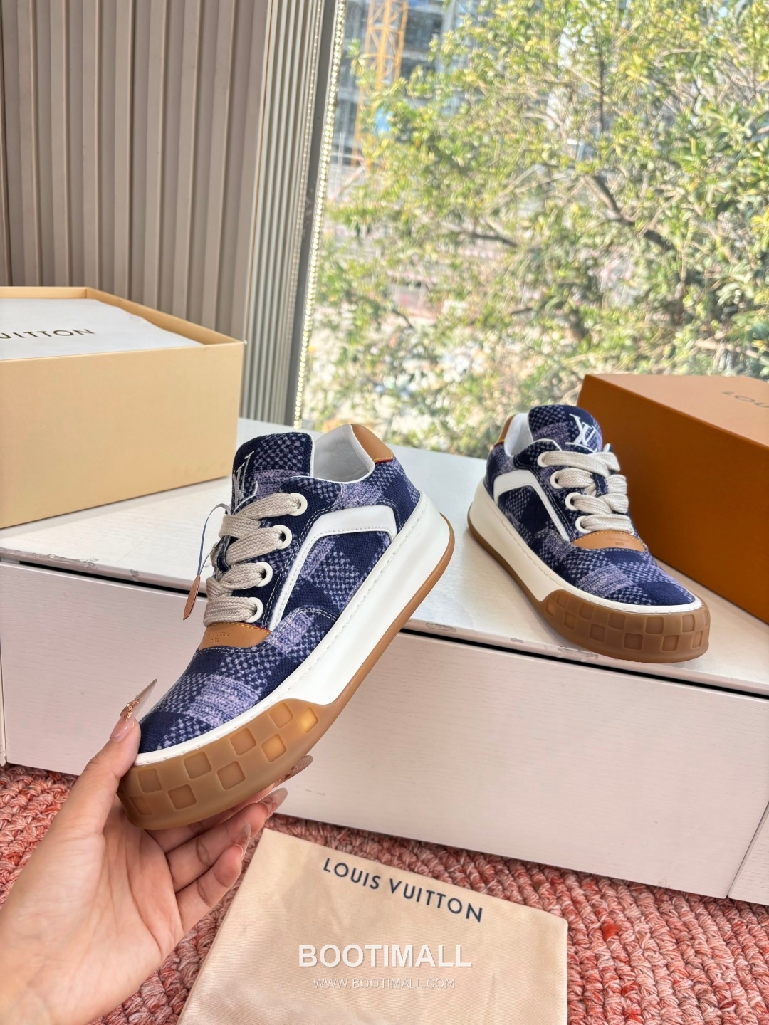 Louis Vuitton Tilted Damier Platform Trainer Cowhide Brown 루이비통 틸티드 다미에 플랫폼 트레이너 소가죽 브라운 스니커즈 6