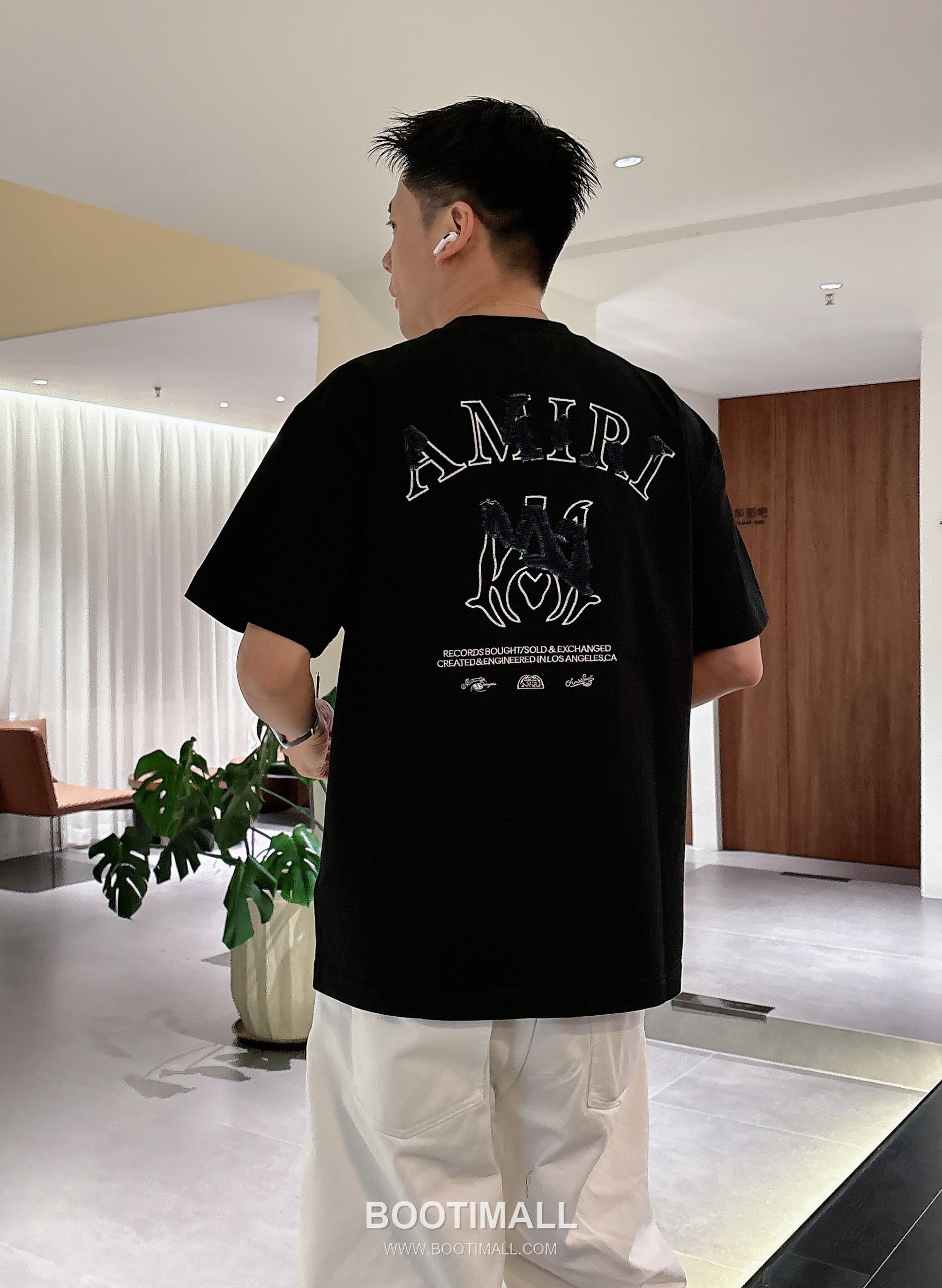 Ami Paris SS26 Embroidered Patchwork Denim Cotton Short Sleeve T-Shirt 아미 파리 SS26 자수 패치워크 데님 코튼 반팔 티셔츠 2