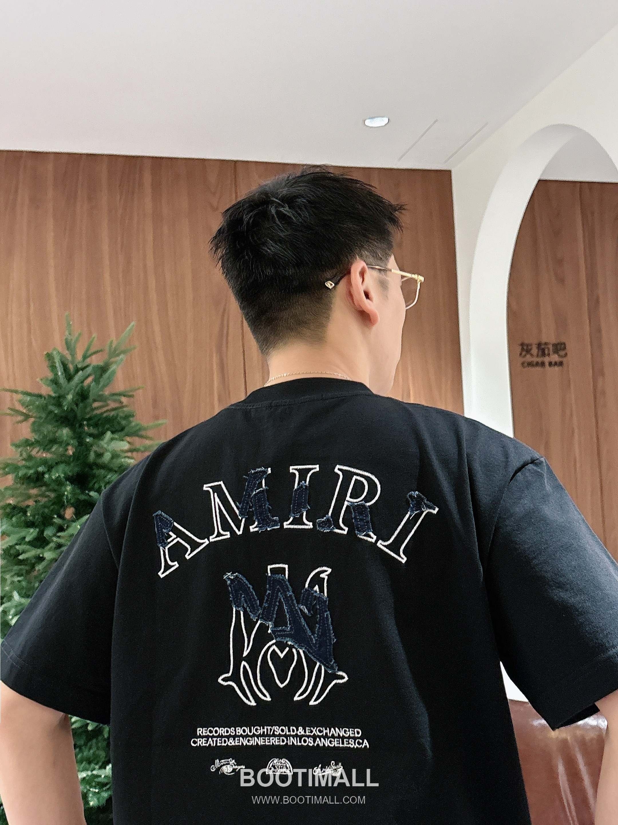 Ami Paris SS26 Embroidered Patchwork Denim Cotton Short Sleeve T-Shirt 아미 파리 SS26 자수 패치워크 데님 코튼 반팔 티셔츠 6