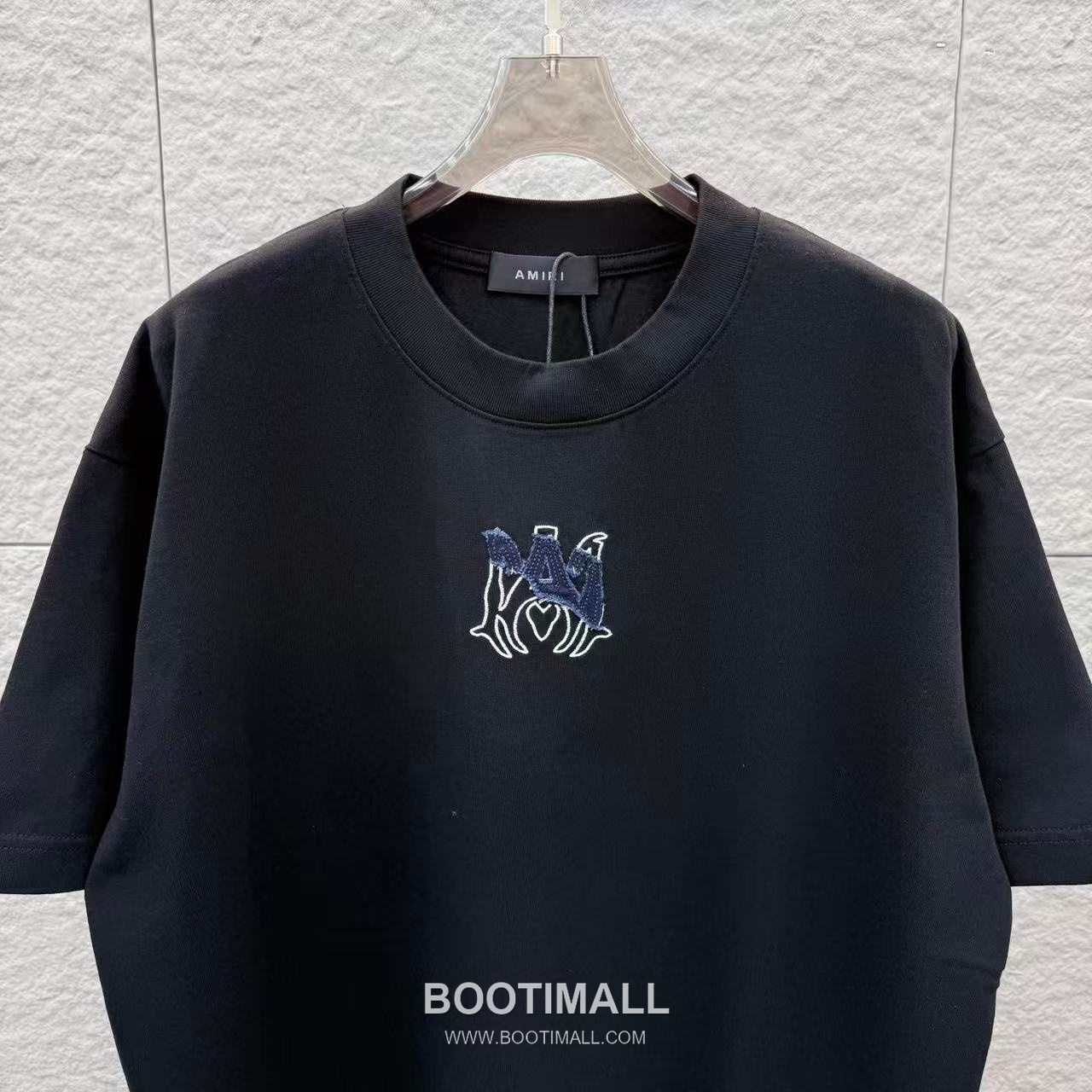 Ami Paris SS26 Embroidered Patchwork Denim Cotton Short Sleeve T-Shirt 아미 파리 SS26 자수 패치워크 데님 코튼 반팔 티셔츠 11