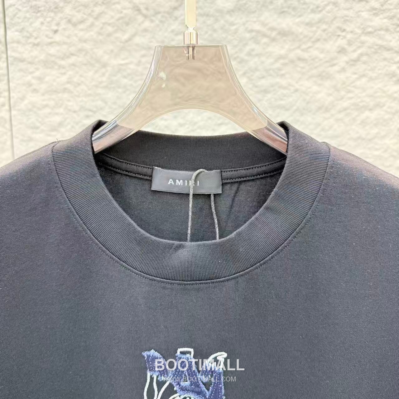 Ami Paris SS26 Embroidered Patchwork Denim Cotton Short Sleeve T-Shirt 아미 파리 SS26 자수 패치워크 데님 코튼 반팔 티셔츠 12