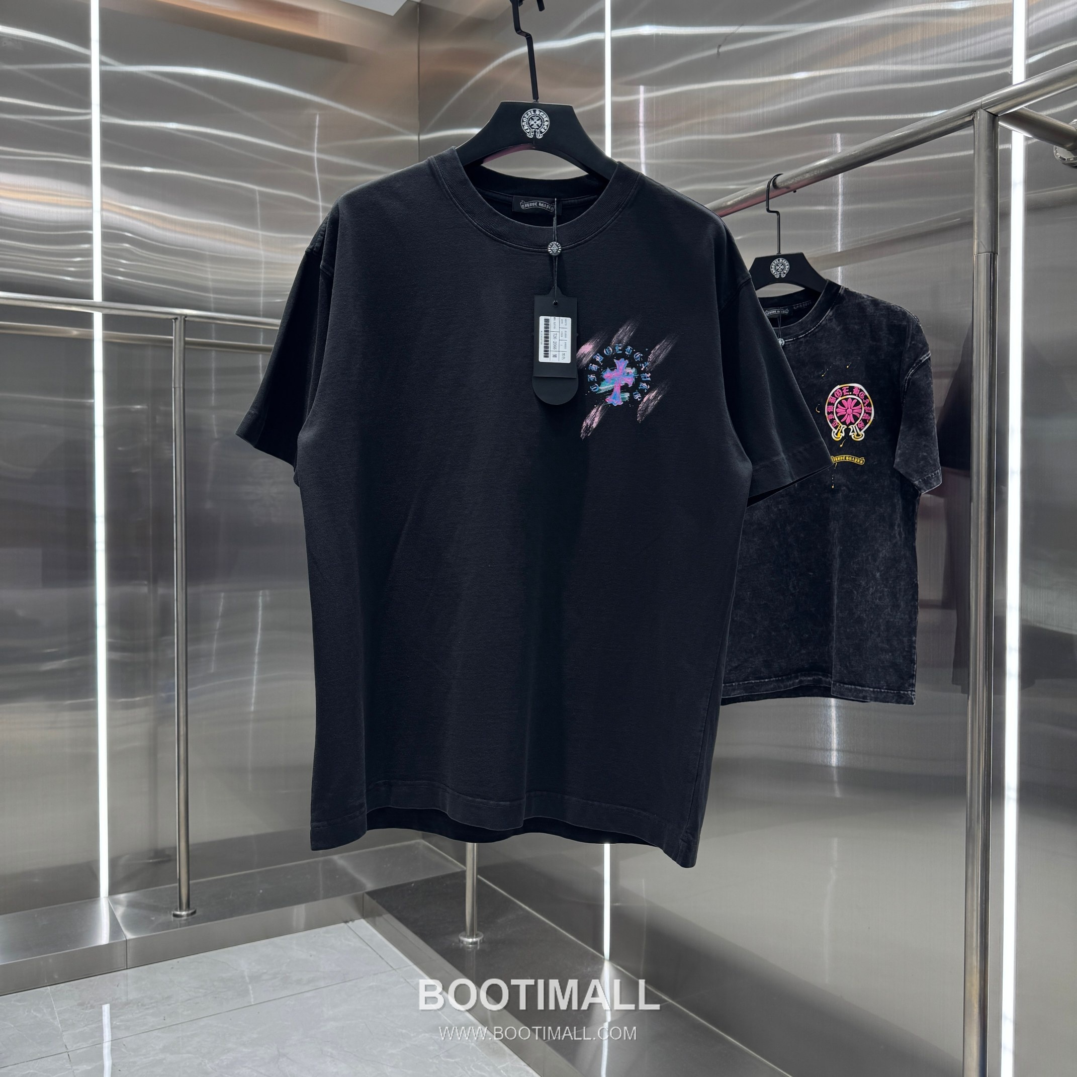 Chrome Hearts Water-Print Washed Tee Cotton Black T-Shirt 크롬하츠 워터 프린트 워싱 티 코튼 블랙 티셔츠 1