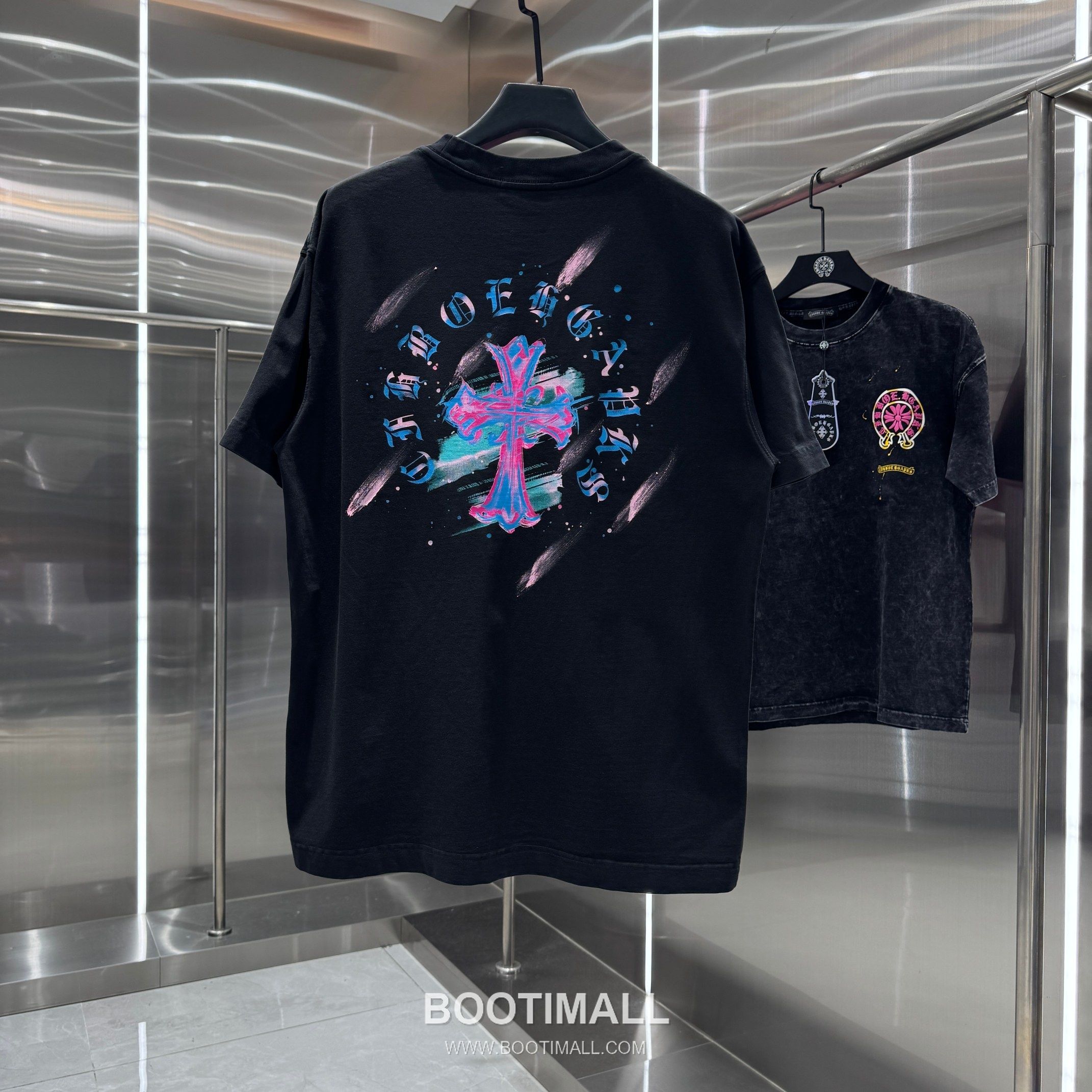 Chrome Hearts Water-Print Washed Tee Cotton Black T-Shirt 크롬하츠 워터 프린트 워싱 티 코튼 블랙 티셔츠 2