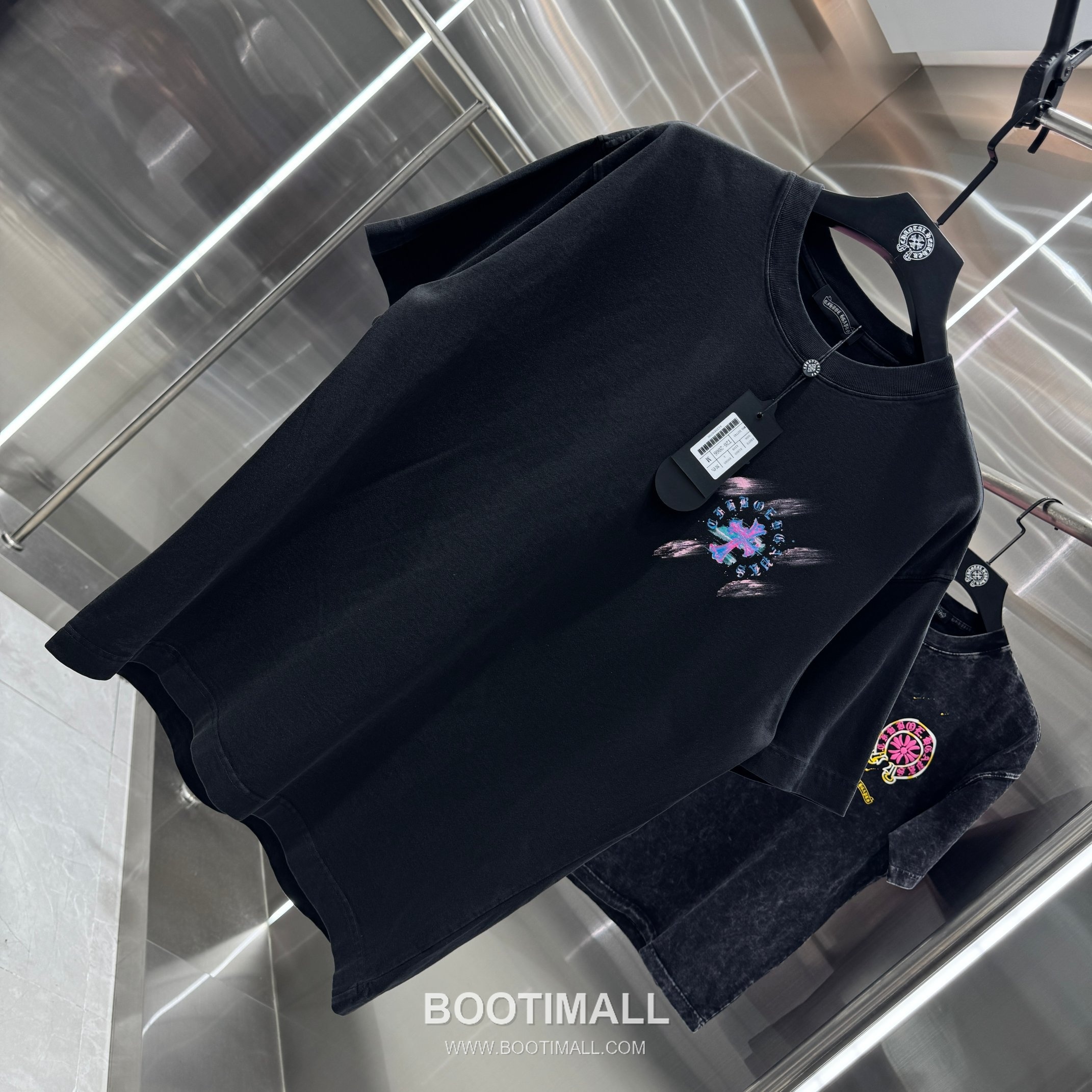 Chrome Hearts Water-Print Washed Tee Cotton Black T-Shirt 크롬하츠 워터 프린트 워싱 티 코튼 블랙 티셔츠 3