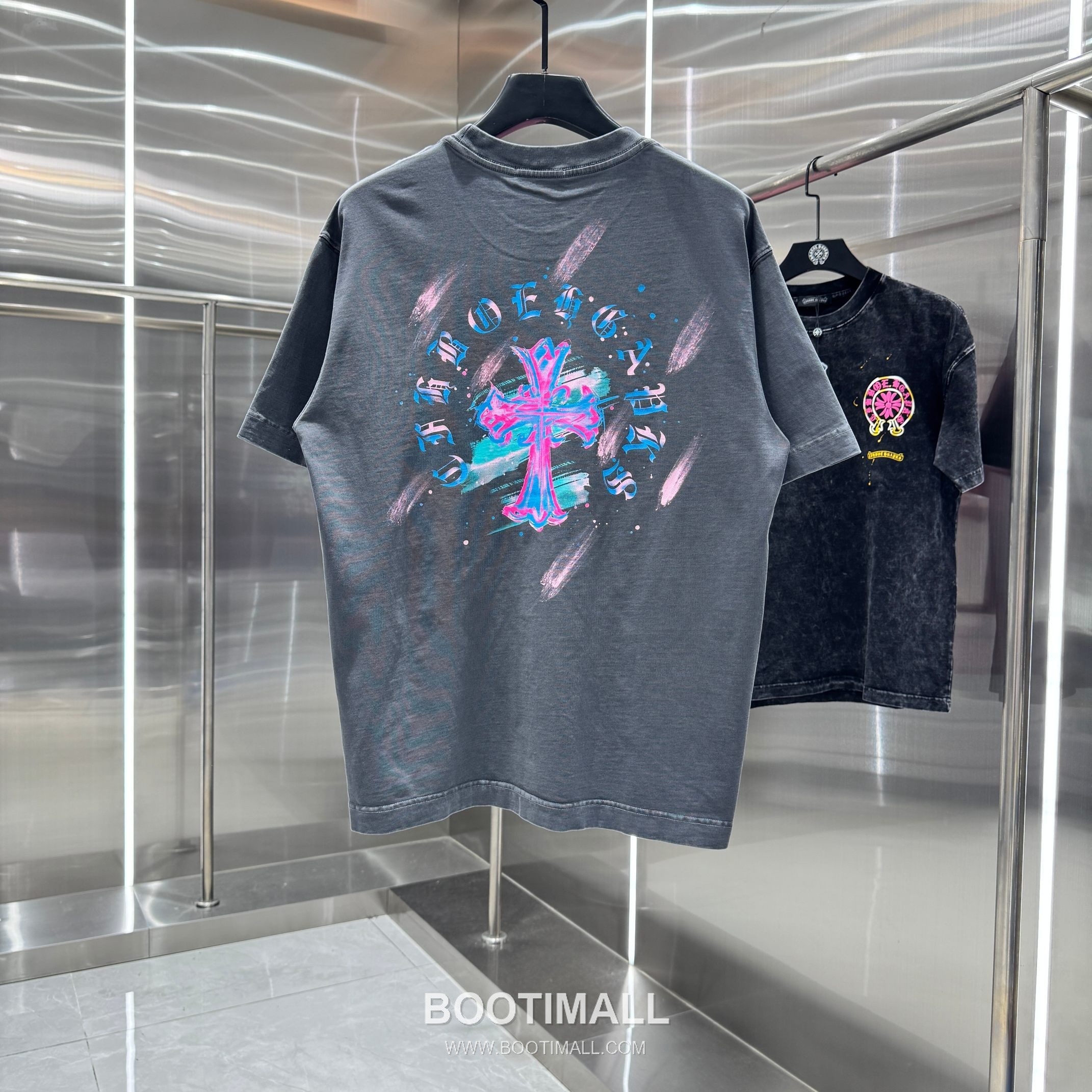 Chrome Hearts Water-Print Washed Tee Cotton Black T-Shirt 크롬하츠 워터 프린트 워싱 티 코튼 블랙 티셔츠 2