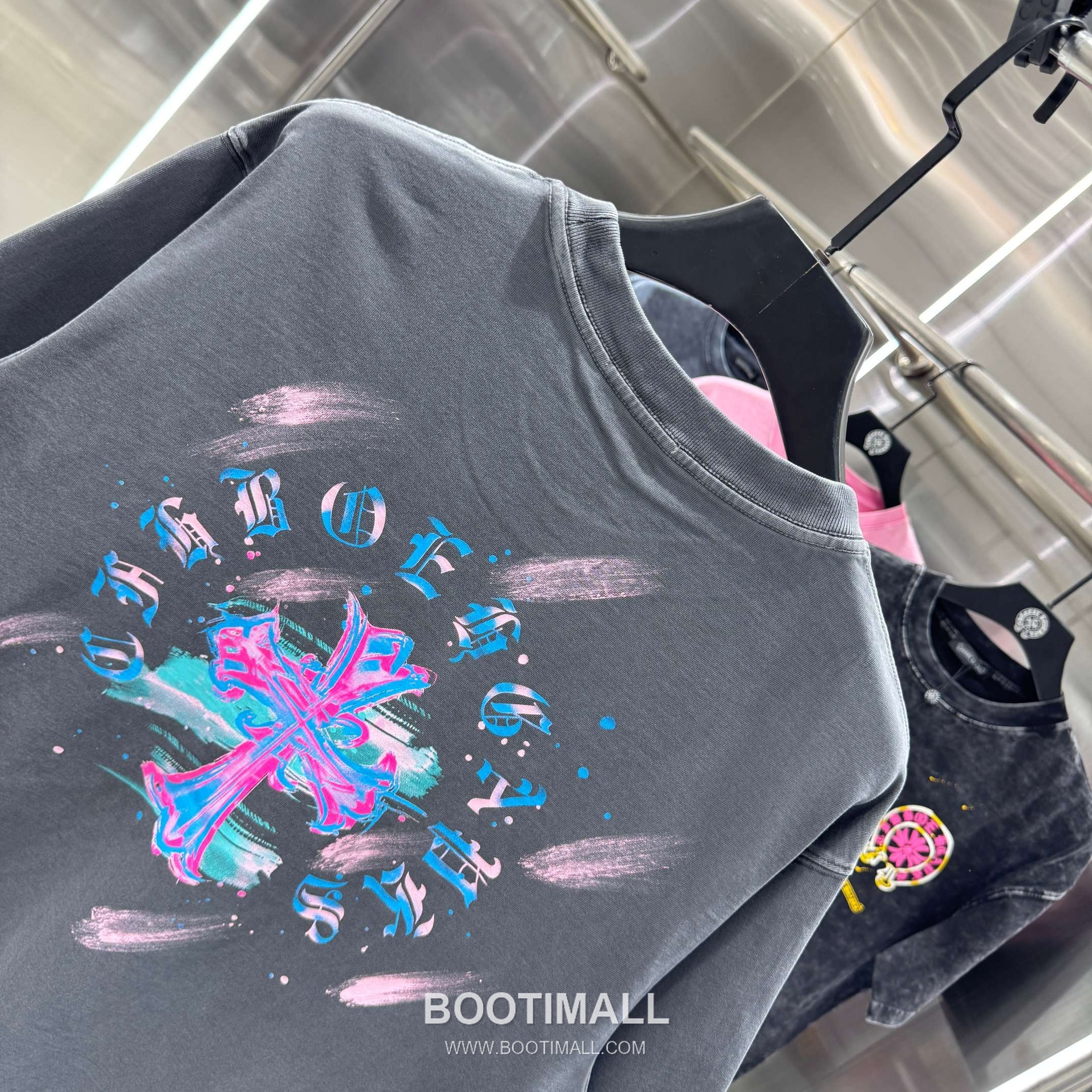 Chrome Hearts Water-Print Washed Tee Cotton Black T-Shirt 크롬하츠 워터 프린트 워싱 티 코튼 블랙 티셔츠 5