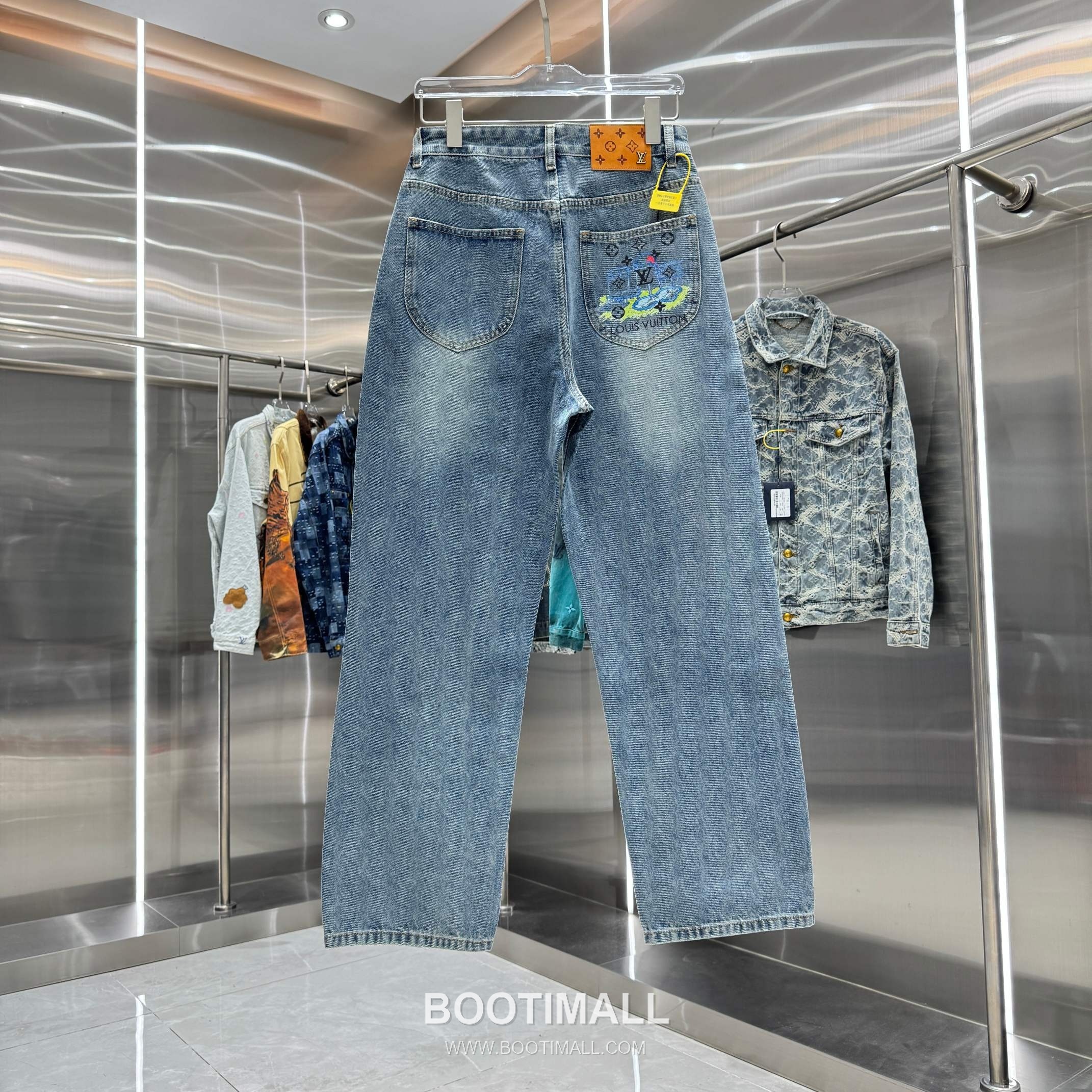 Louis Vuitton Letter Print Straight Jeans Denim Blue Pants 루이비통 레터 프린트 스트레이트 진 데님 블루 팬츠 2