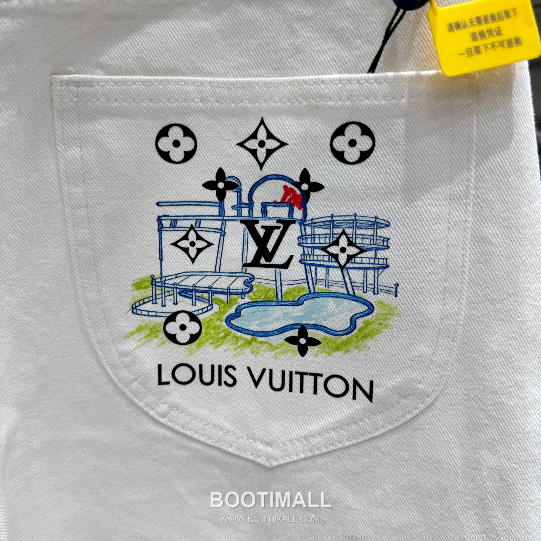 Louis Vuitton Letter Print Straight Jeans Denim Blue Pants 루이비통 레터 프린트 스트레이트 진 데님 블루 팬츠 8