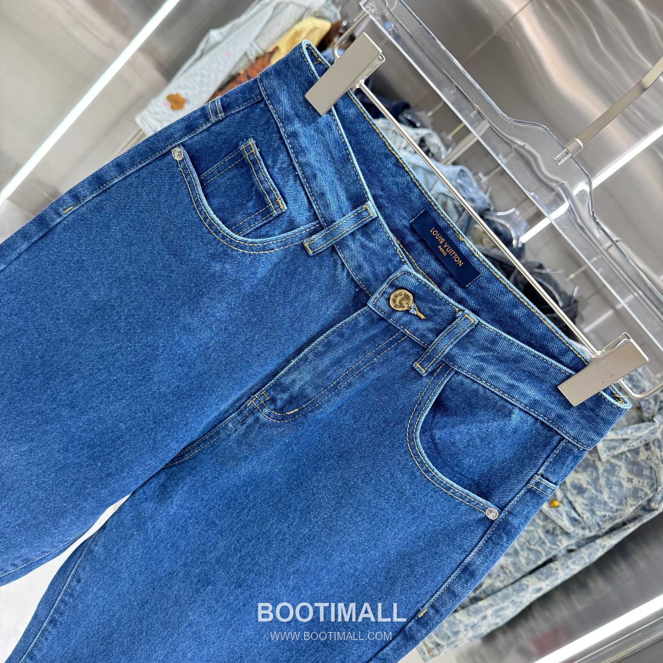 Louis Vuitton Back Pocket Letter Print Straight Jeans Denim Dark Blue Pants 루이비통 백 포켓 레터 프린트 스트레이트 진 데님 딥블루 팬츠 4