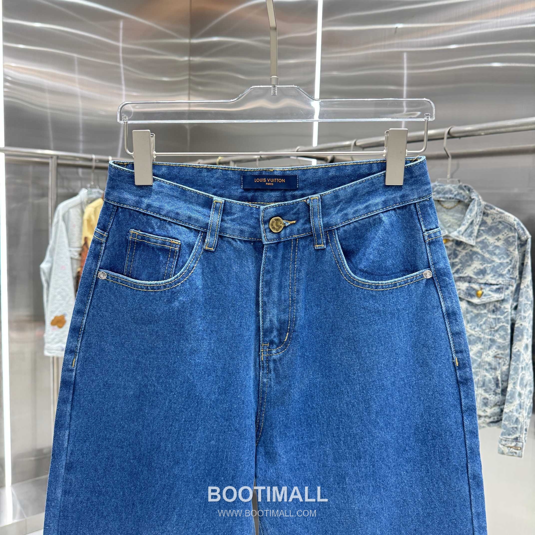 Louis Vuitton Back Pocket Letter Print Straight Jeans Denim Dark Blue Pants 루이비통 백 포켓 레터 프린트 스트레이트 진 데님 딥블루 팬츠 6