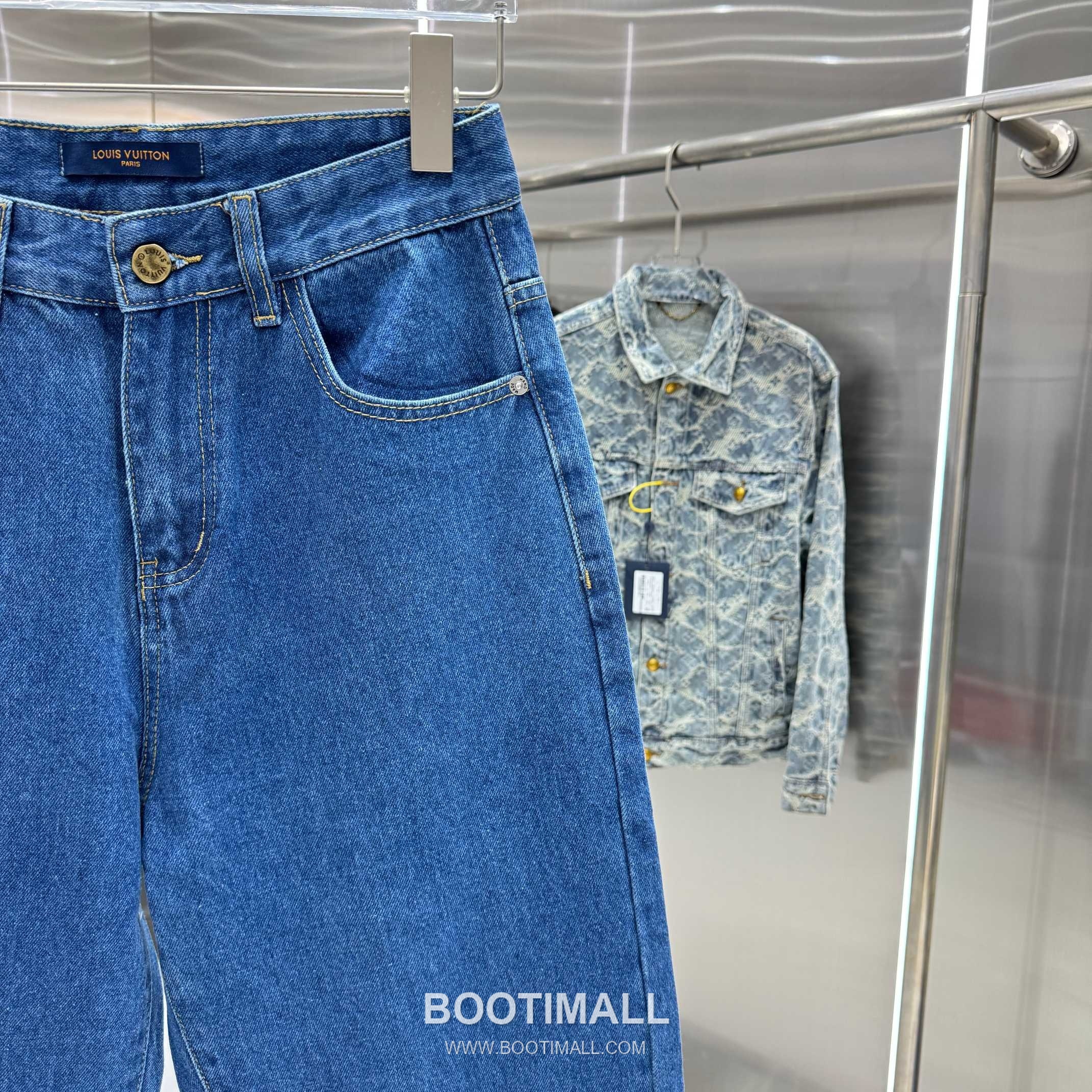 Louis Vuitton Back Pocket Letter Print Straight Jeans Denim Dark Blue Pants 루이비통 백 포켓 레터 프린트 스트레이트 진 데님 딥블루 팬츠 7