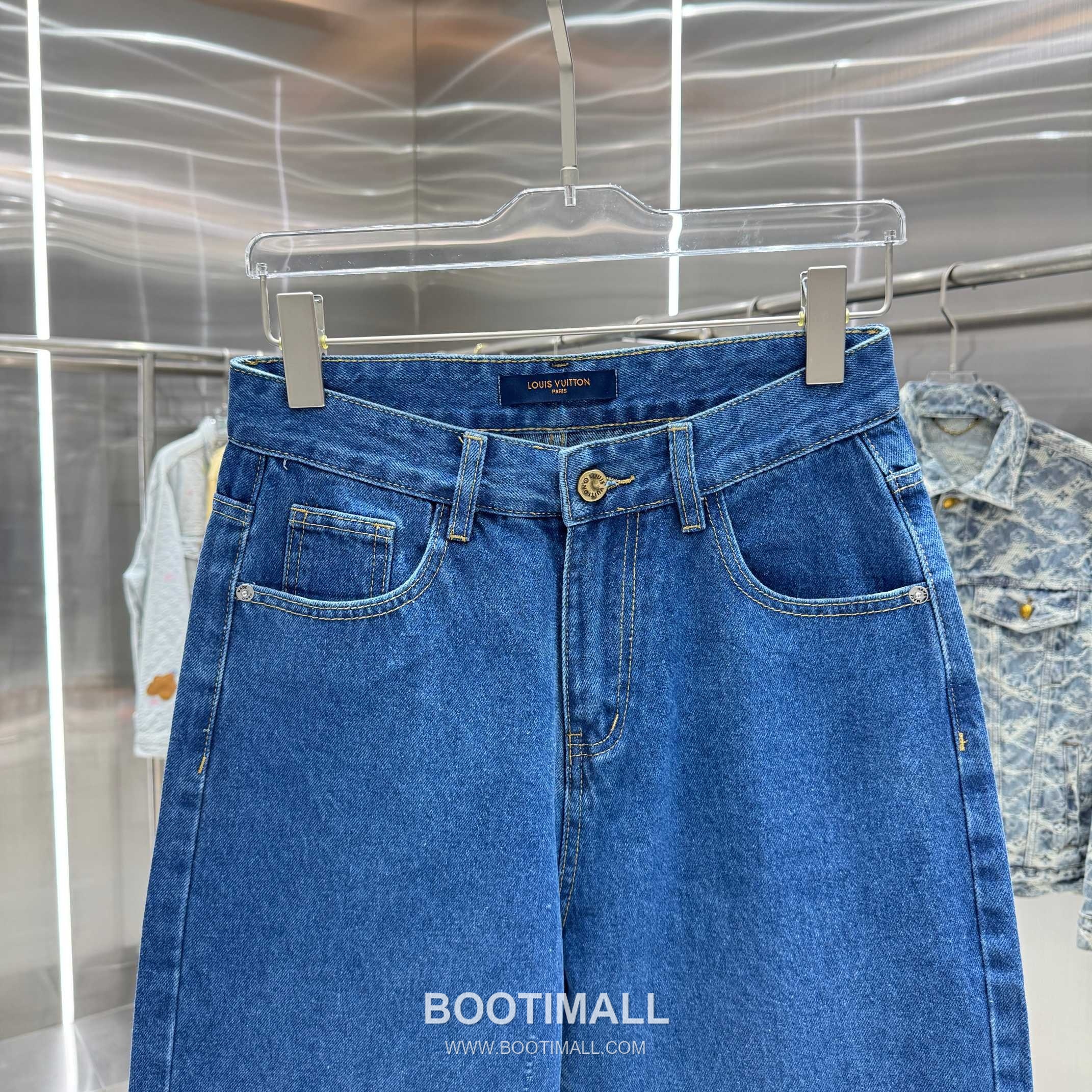 Louis Vuitton Back Pocket Letter Print Straight Jeans Denim Dark Blue Pants 루이비통 백 포켓 레터 프린트 스트레이트 진 데님 딥블루 팬츠 6