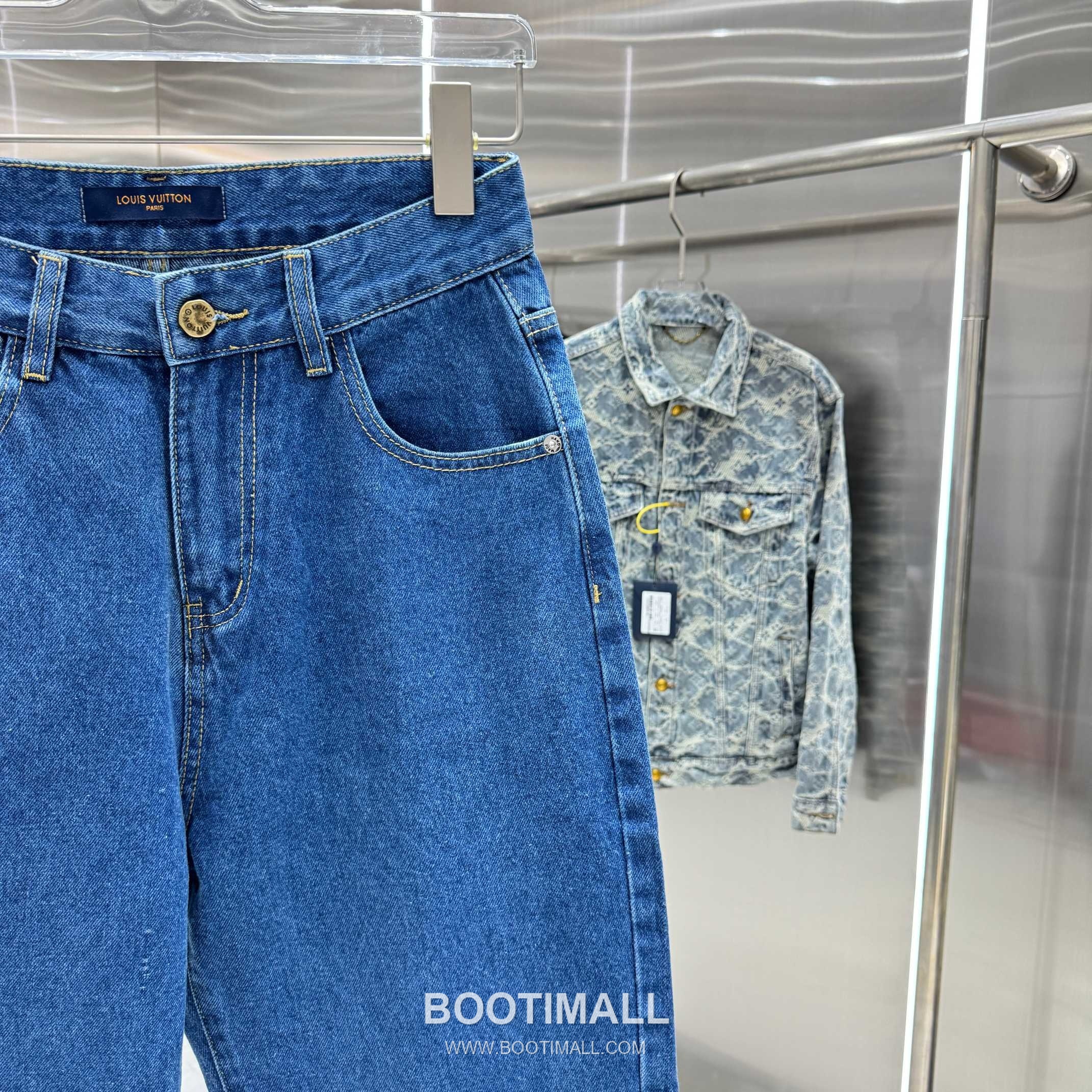 Louis Vuitton Back Pocket Letter Print Straight Jeans Denim Dark Blue Pants 루이비통 백 포켓 레터 프린트 스트레이트 진 데님 딥블루 팬츠 7