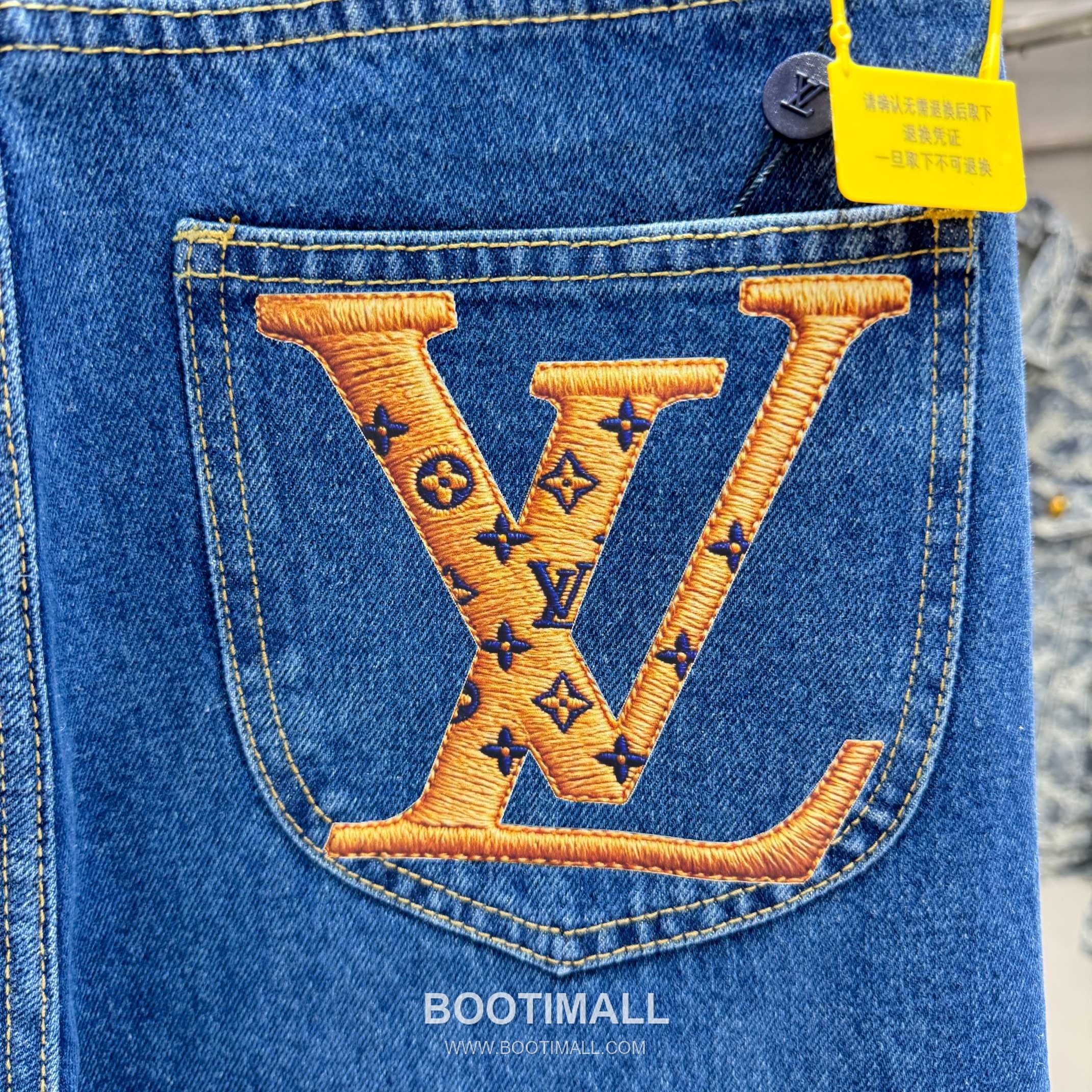 Louis Vuitton Back Pocket Letter Print Straight Jeans Denim Dark Blue Pants 루이비통 백 포켓 레터 프린트 스트레이트 진 데님 딥블루 팬츠 8