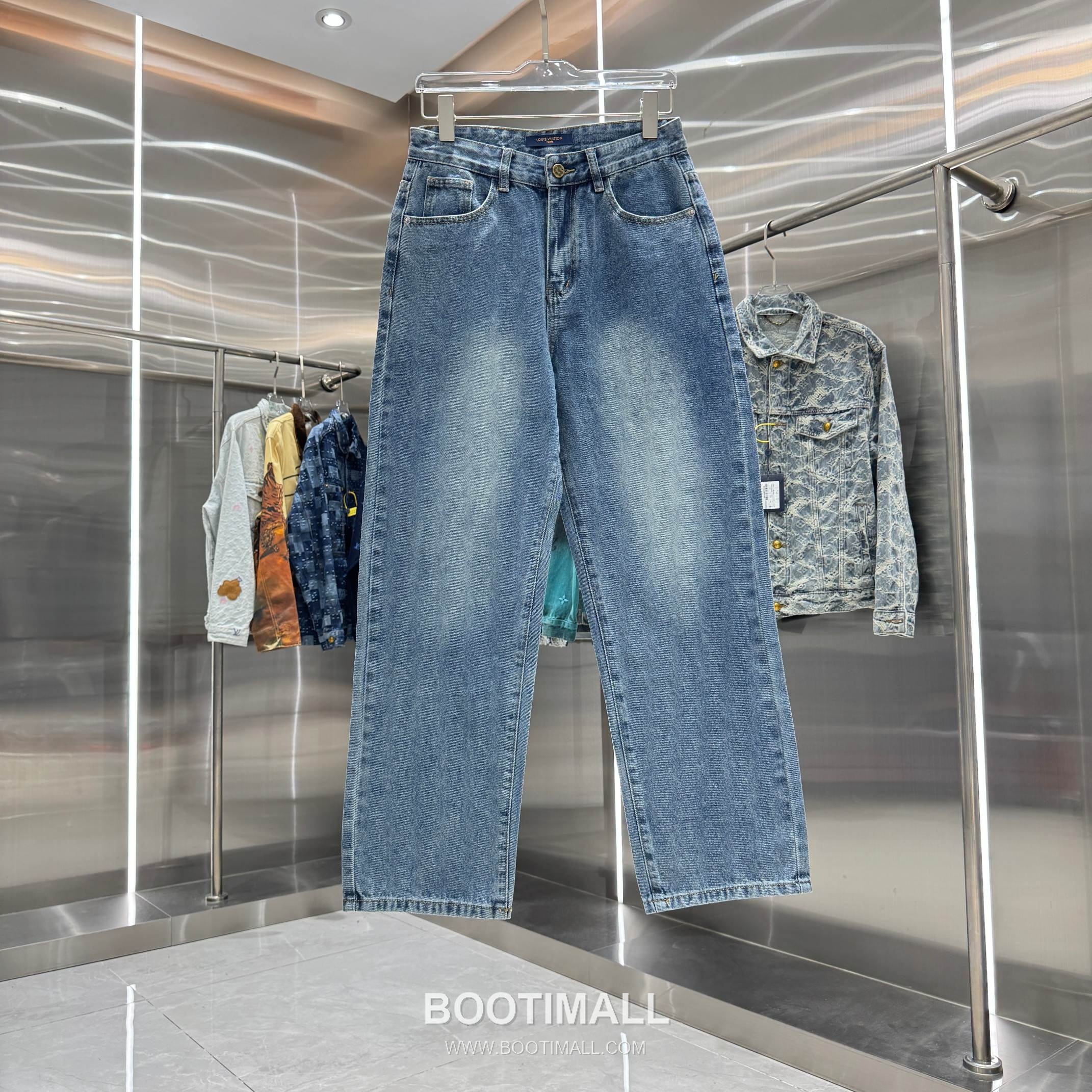 Louis Vuitton Letter Print Straight Jeans Denim Blue Pants 루이비통 레터 프린트 스트레이트 진 데님 블루 팬츠 1