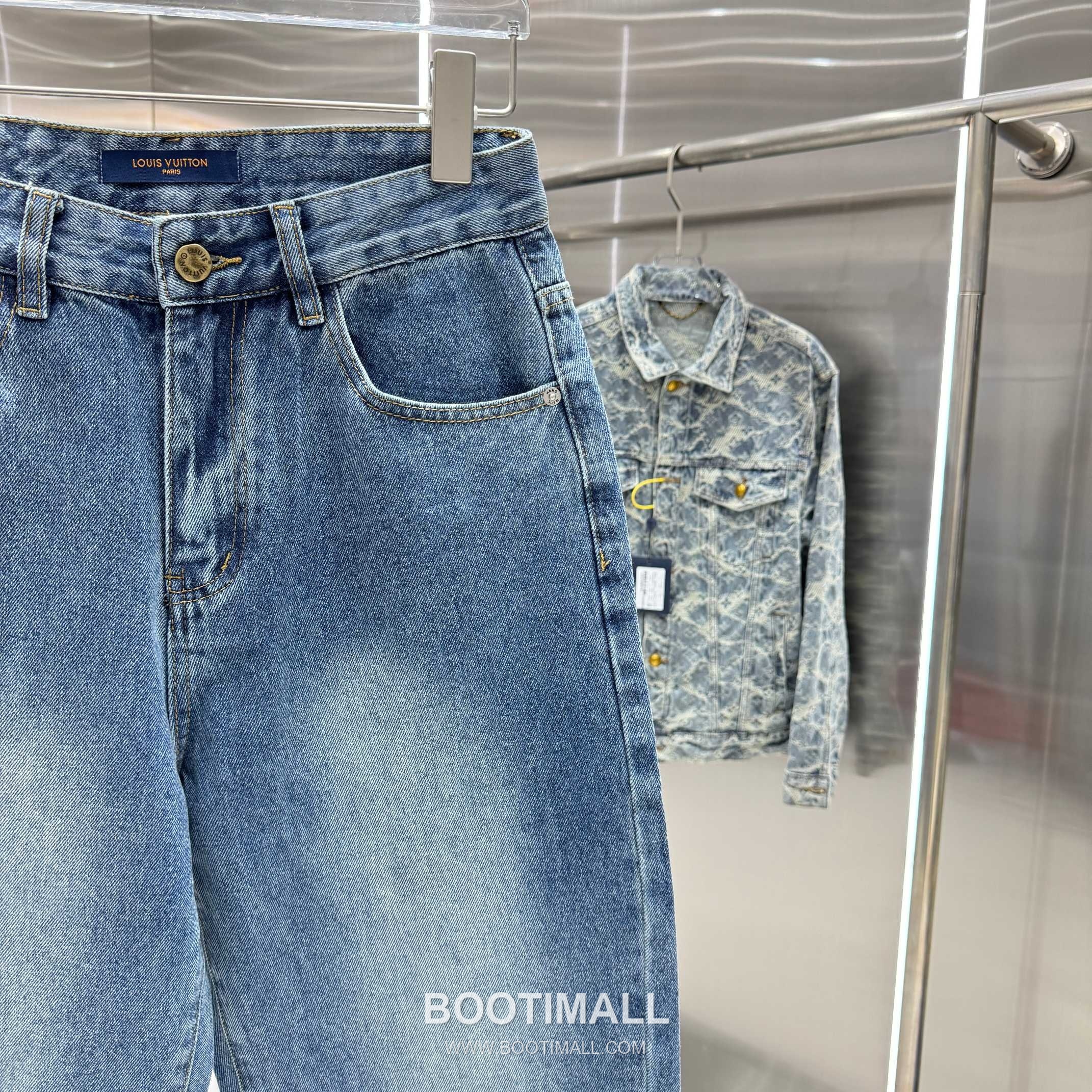 Louis Vuitton Letter Print Straight Jeans Denim Blue Pants 루이비통 레터 프린트 스트레이트 진 데님 블루 팬츠 7